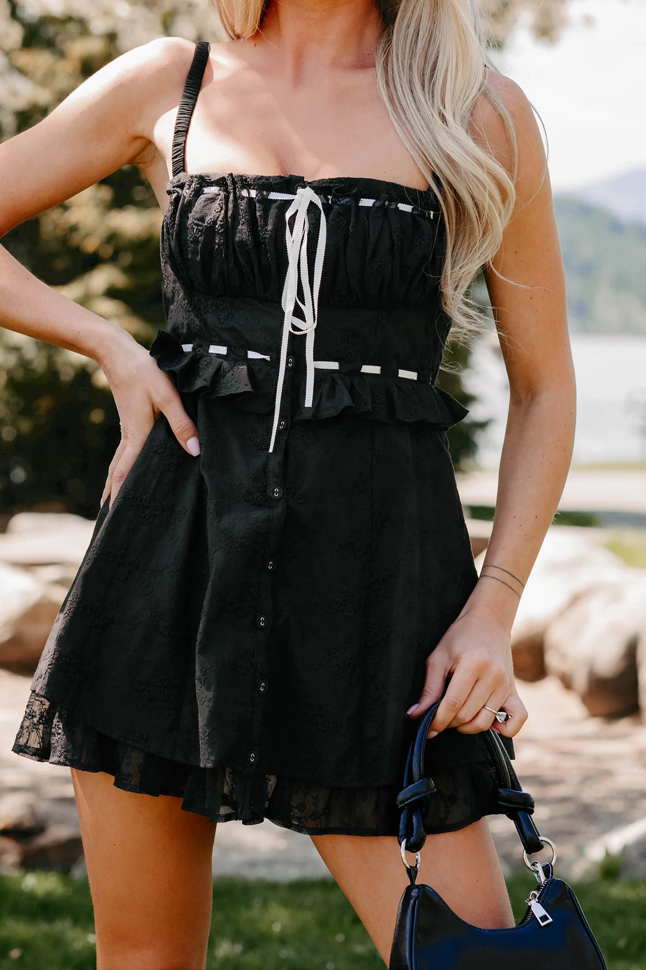 Lead With Love Sleeveless Embroidered Mini Dress (Black) - Image 4