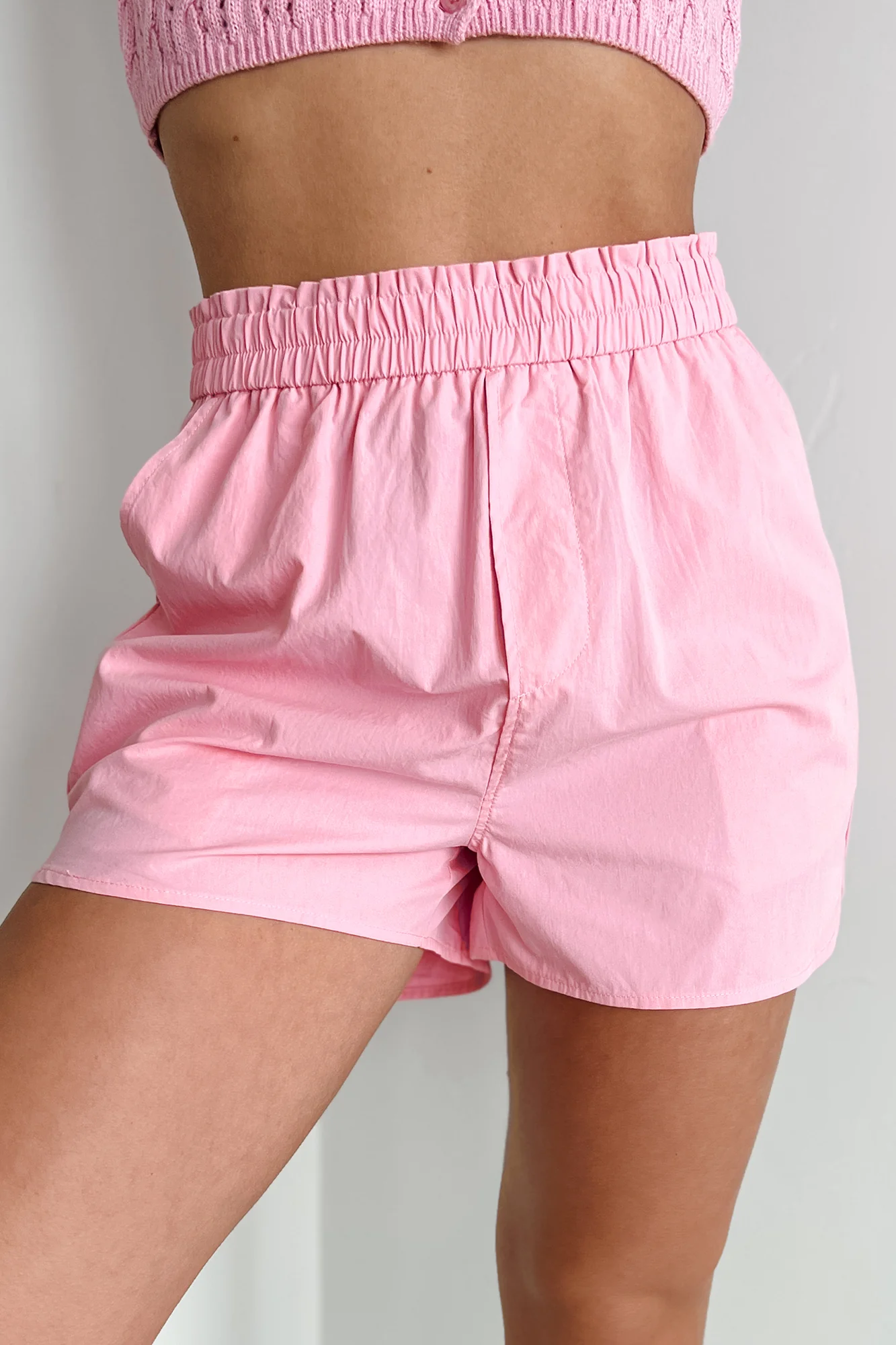 Leap Of Faith Elastic Waist Shorts (Pink) - Image 3
