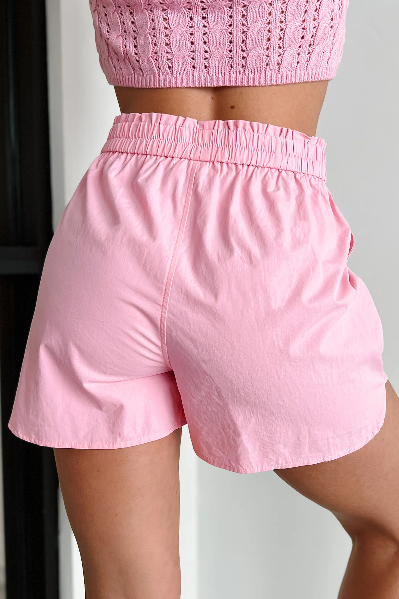 Leap Of Faith Elastic Waist Shorts (Pink) - Image 5