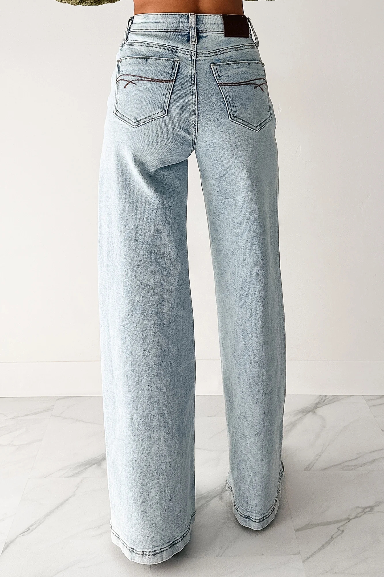 Ledger Tummy Control Wide Leg Saige Denim Jeans (Medium) - Image 4