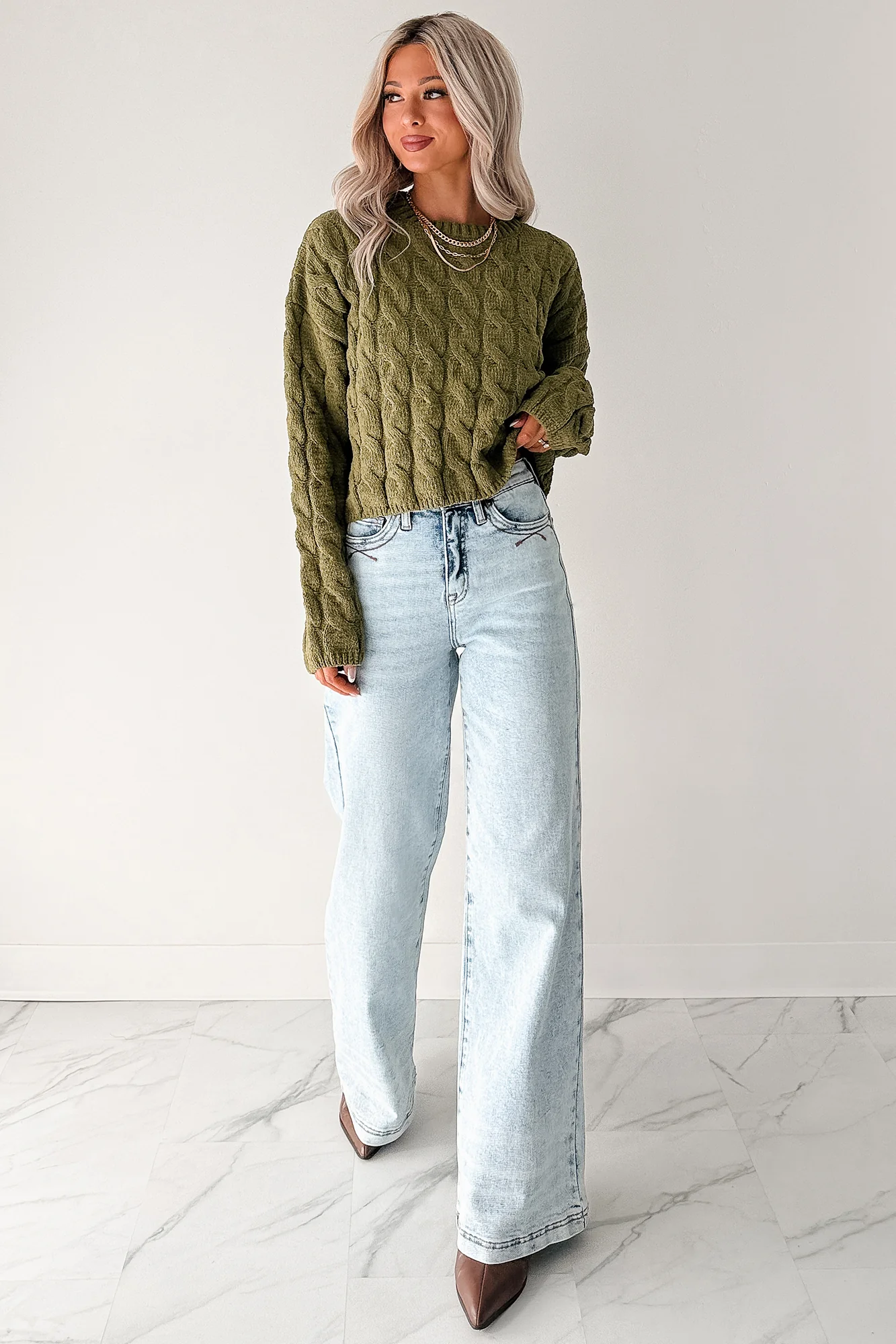 Ledger Tummy Control Wide Leg Saige Denim Jeans (Medium) - Image 7