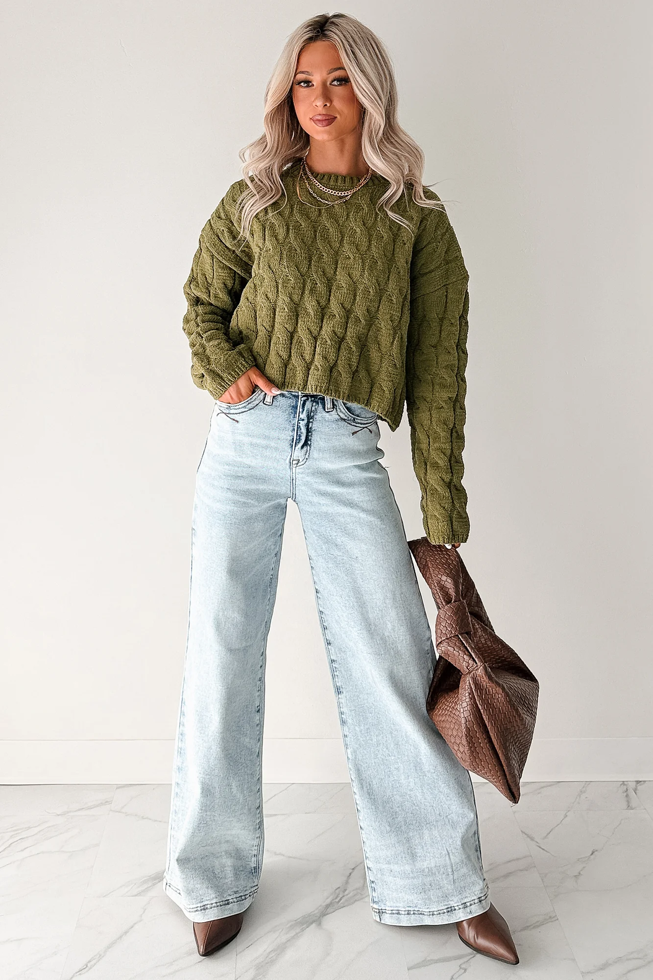 Ledger Tummy Control Wide Leg Saige Denim Jeans (Medium) - Image 8