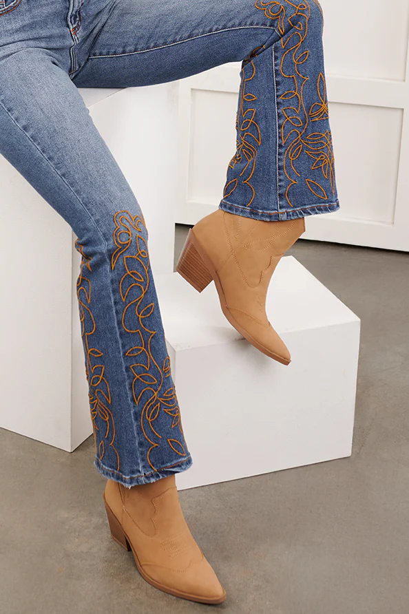 Leland Embroidered Flare Cello Jeans (Medium) - Image 8