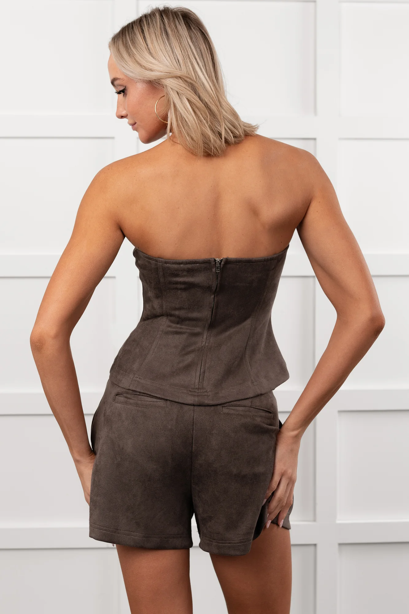 Let Love Rule Peplum Top Two Piece Set (Ash) - Image 5