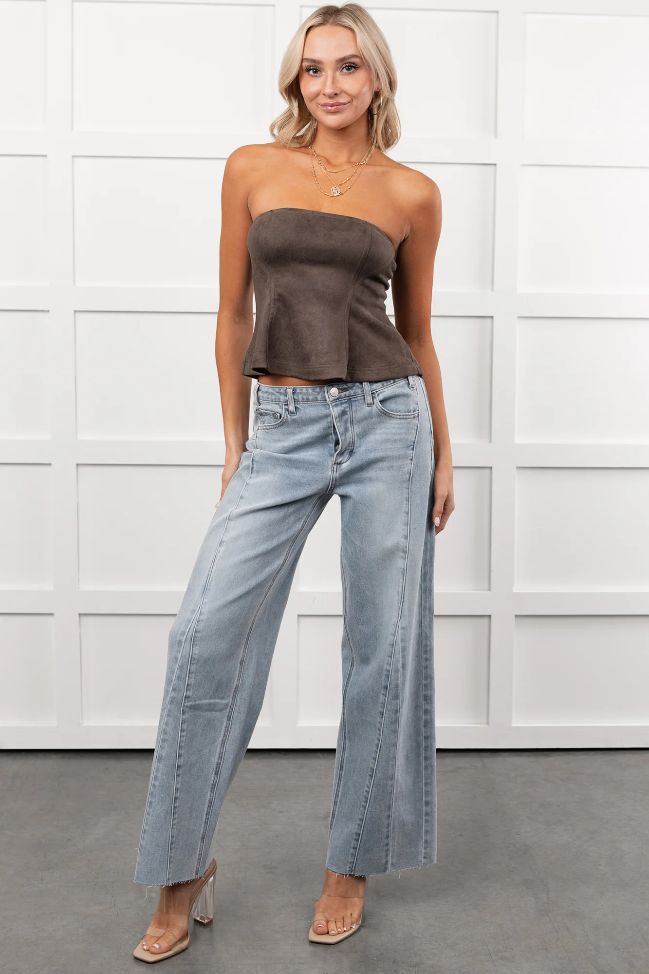 Let Love Rule Peplum Top Two Piece Set (Ash) - Image 8