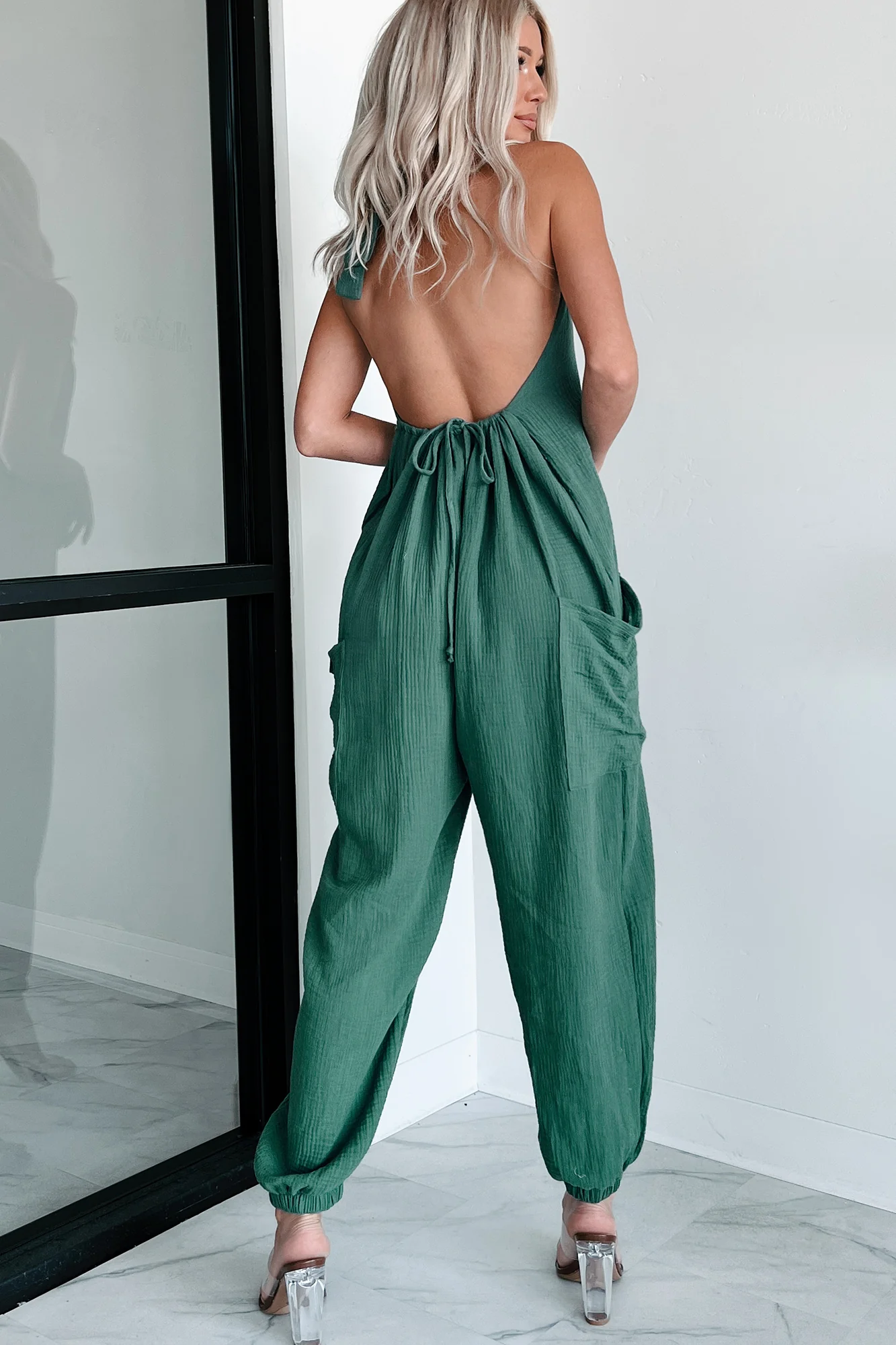 Lockwood Wasabi Mint Halter Jumpsuit (Green) - Image 2