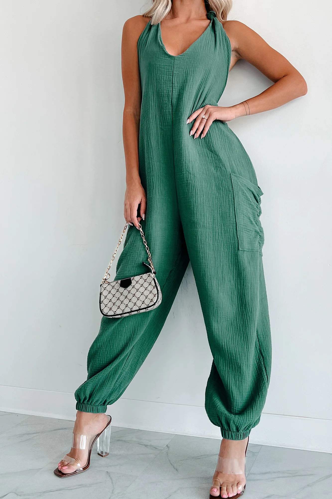Lockwood Wasabi Mint Halter Jumpsuit (Green) - Image 7
