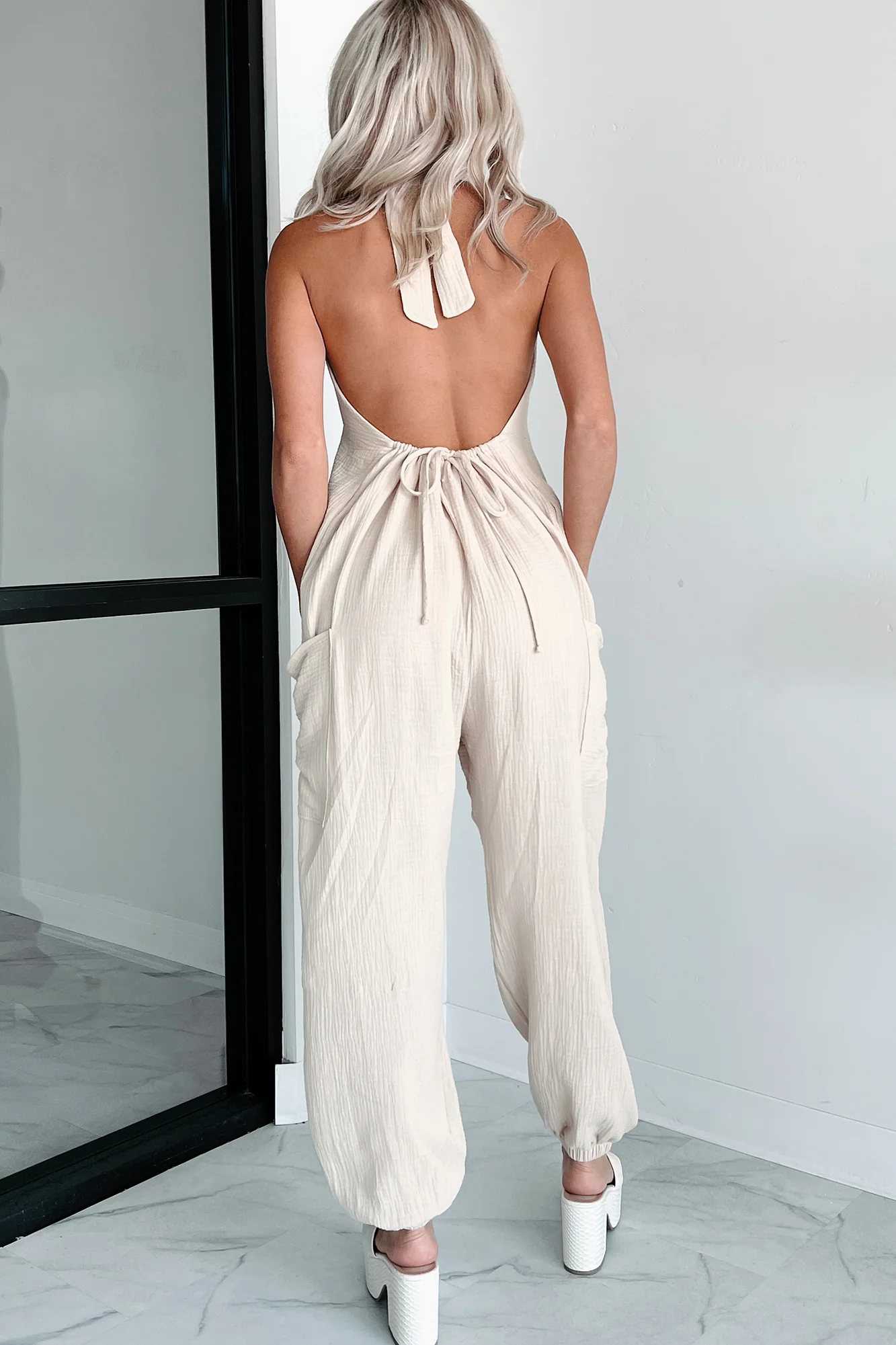 Lockwood Wasabi Mint Halter Jumpsuit (Oat) - Image 7