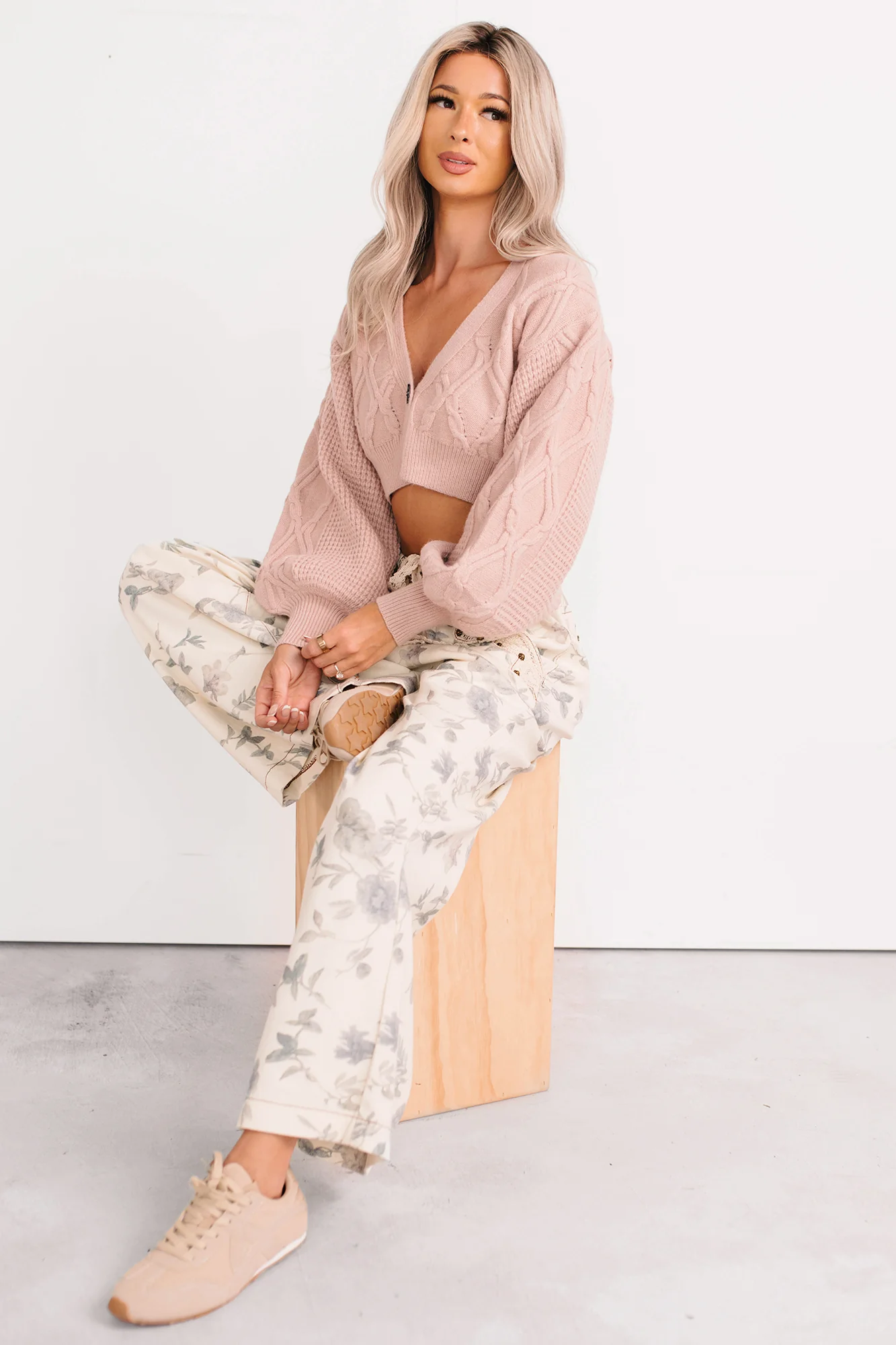 Lorelei Wide Leg Floral POL Jeans (Cream/Floral) - Image 16