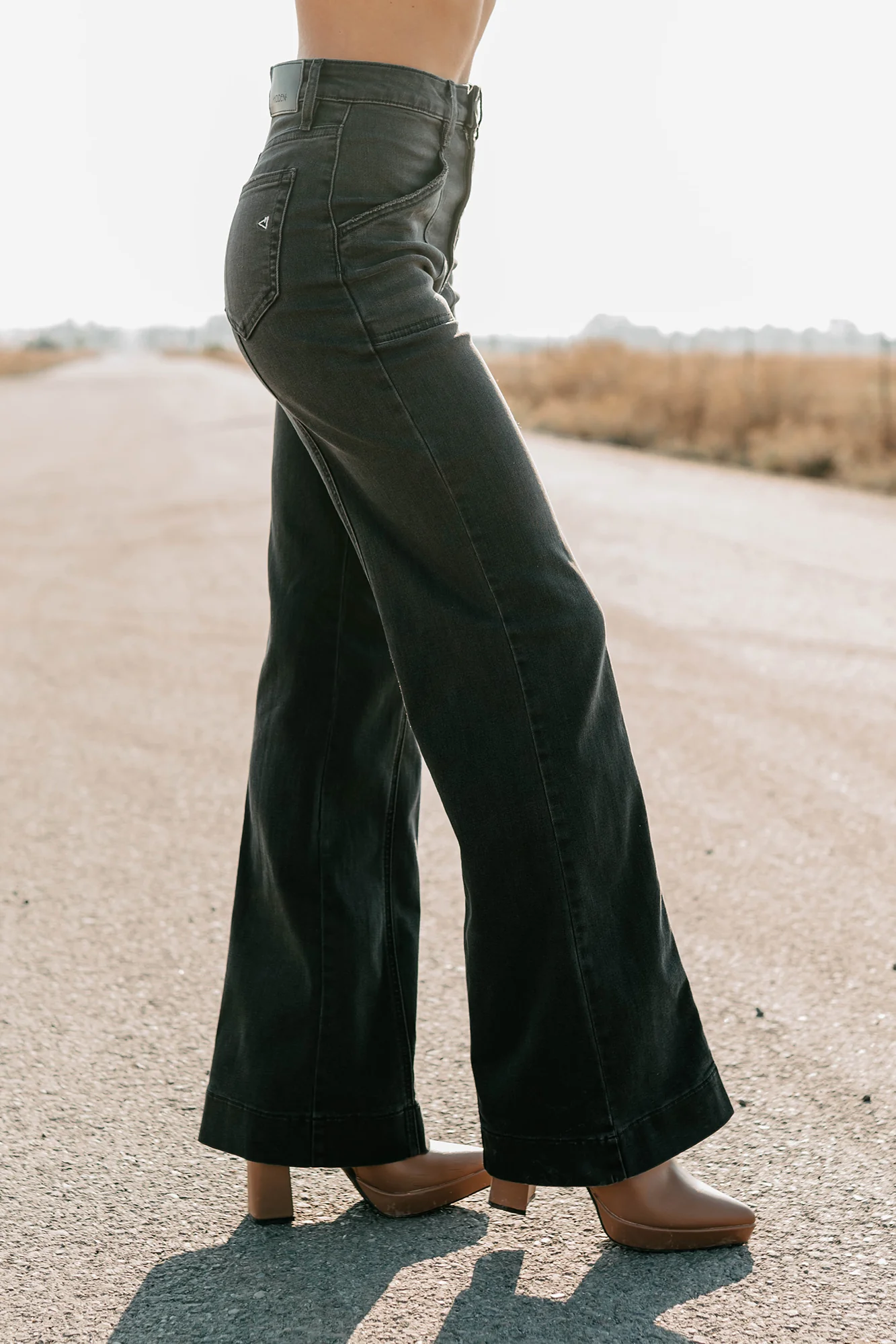 Louis High Rise Flare Hidden Jeans (Charcoal) - Image 13