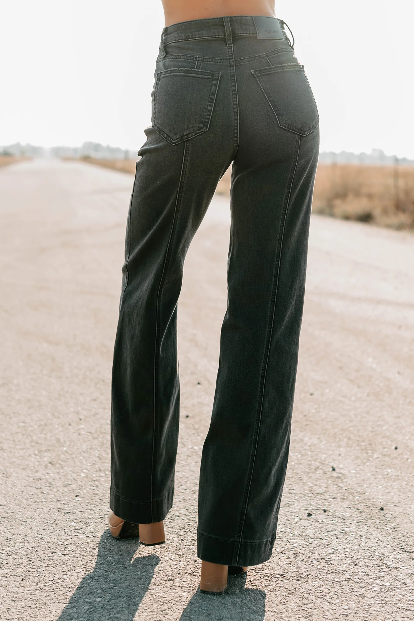 Louis High Rise Flare Hidden Jeans (Charcoal) - Image 15