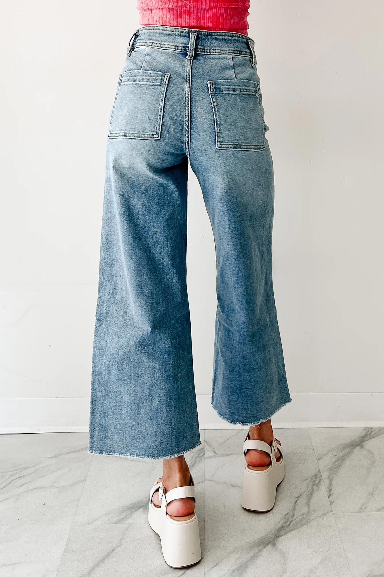 Louisa Wide Cropped Mica Denim Jeans (Light Wash) - Image 9