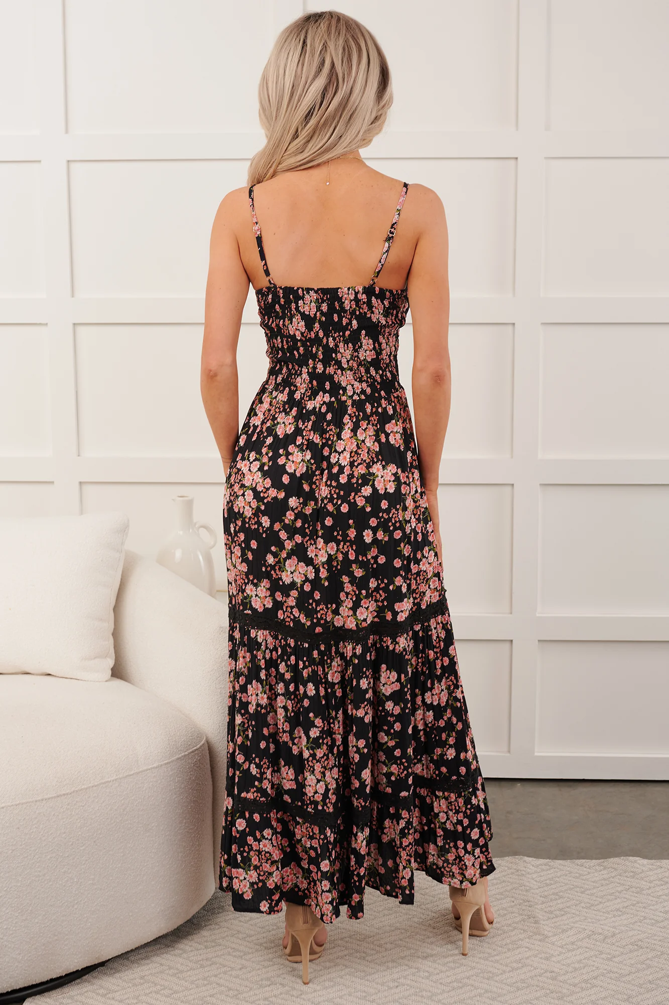 Love Habits Sleeveless Floral Maxi Dress (Black) - Image 5