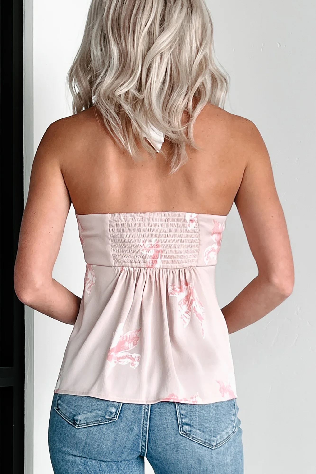 Love & Lilies Halter Floral Top (Dusty Pink) - Image 6
