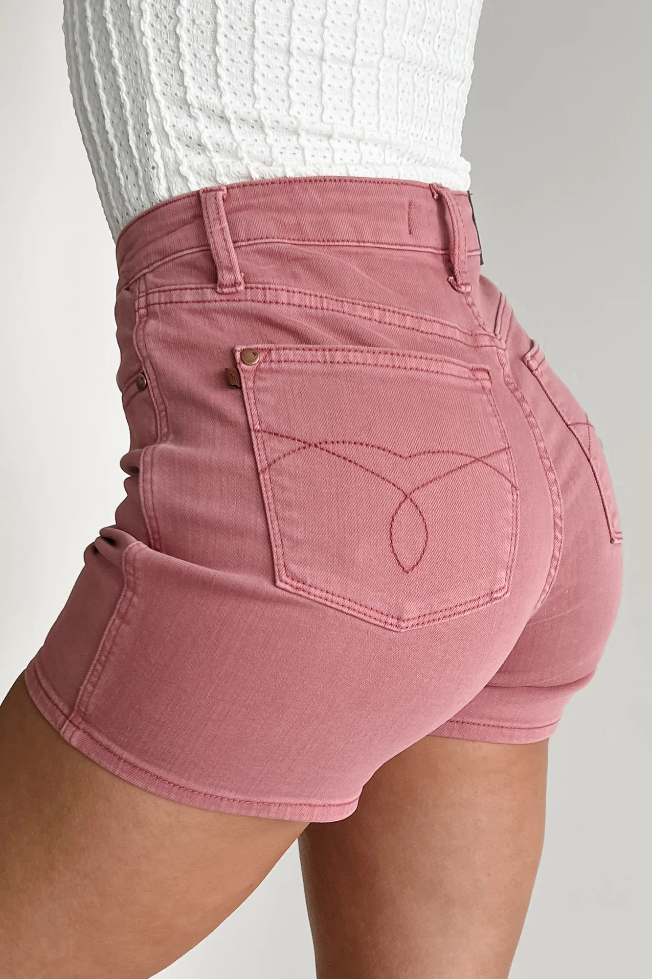 Luanne High Rise Judy Blue Denim Shorts (Rose) - Image 4