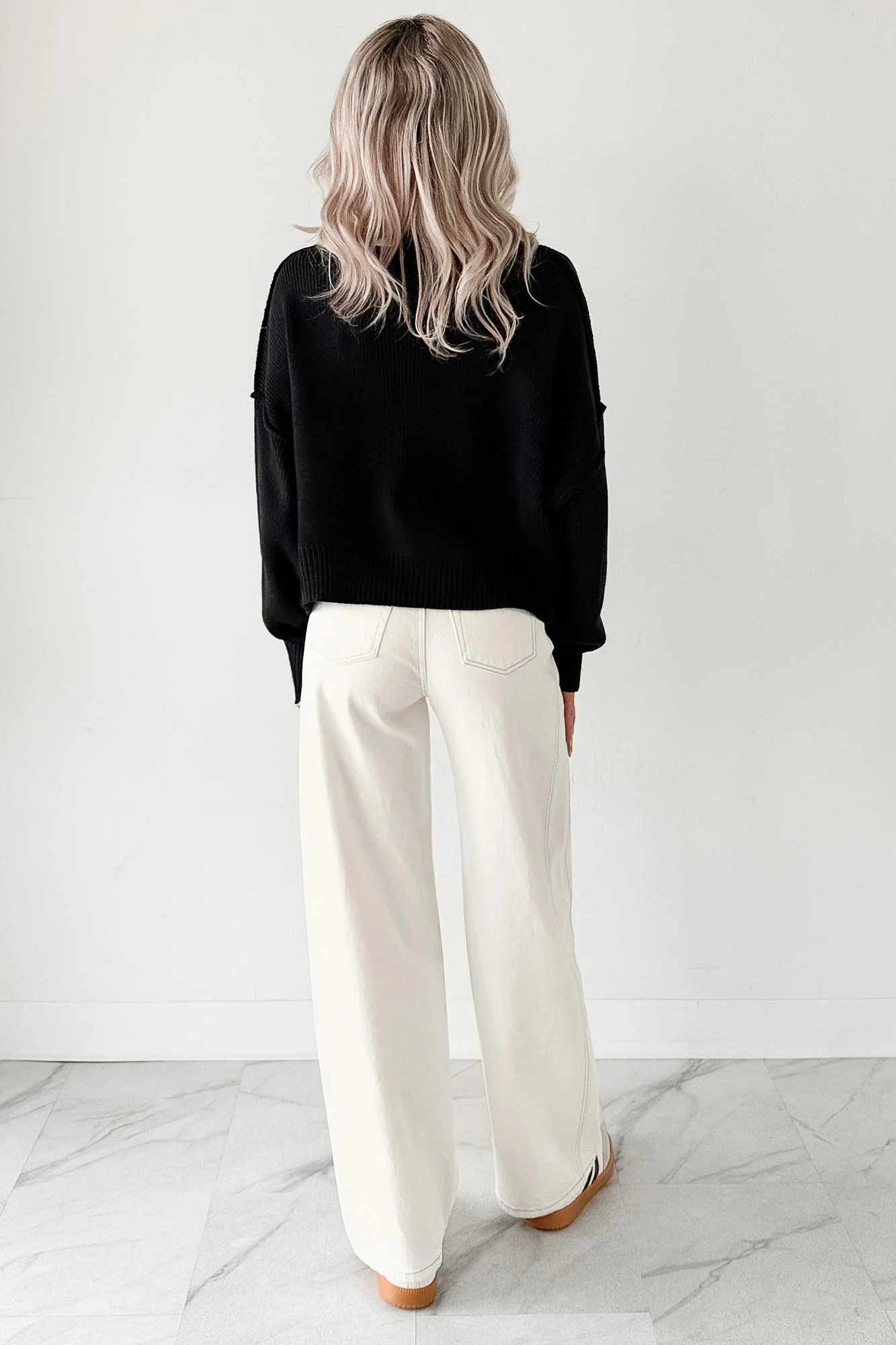 Lucian High Rise Wide Leg Jemina Jeans (Ivory) - Image 3