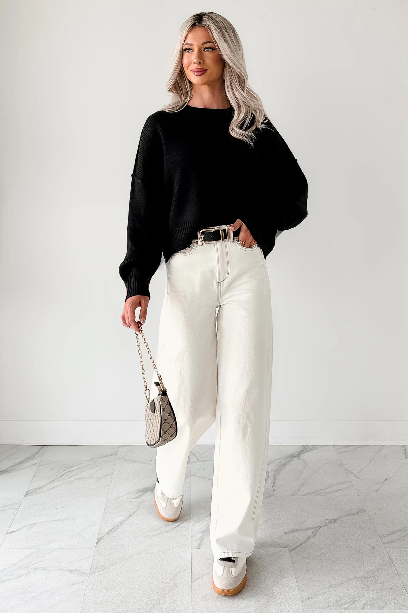 Lucian High Rise Wide Leg Jemina Jeans (Ivory) - Image 7