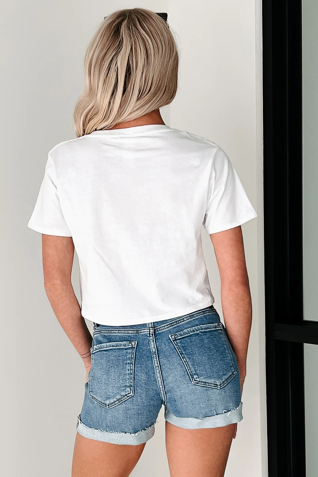 Lucky Girl Graphic Cropped T-Shirt (White) - Image 7