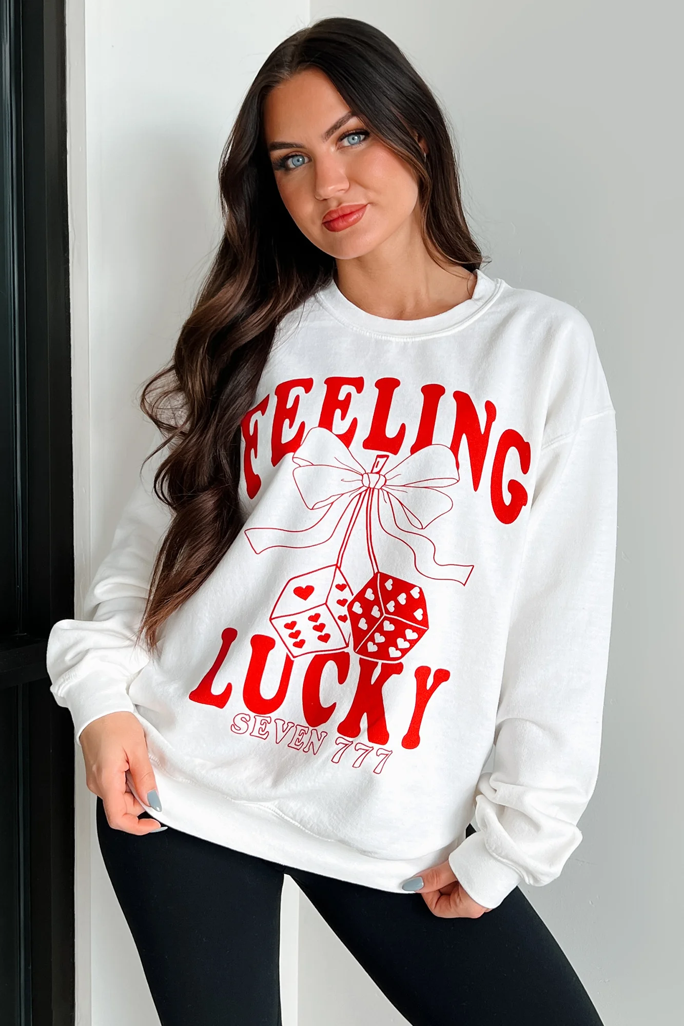 Lucky Sevens Oversized Graphic Sweatshirt (Cream) - Image 3