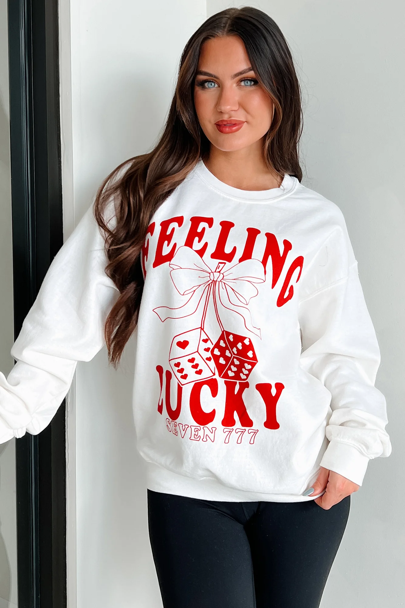 Lucky Sevens Oversized Graphic Sweatshirt (Cream) - Image 4