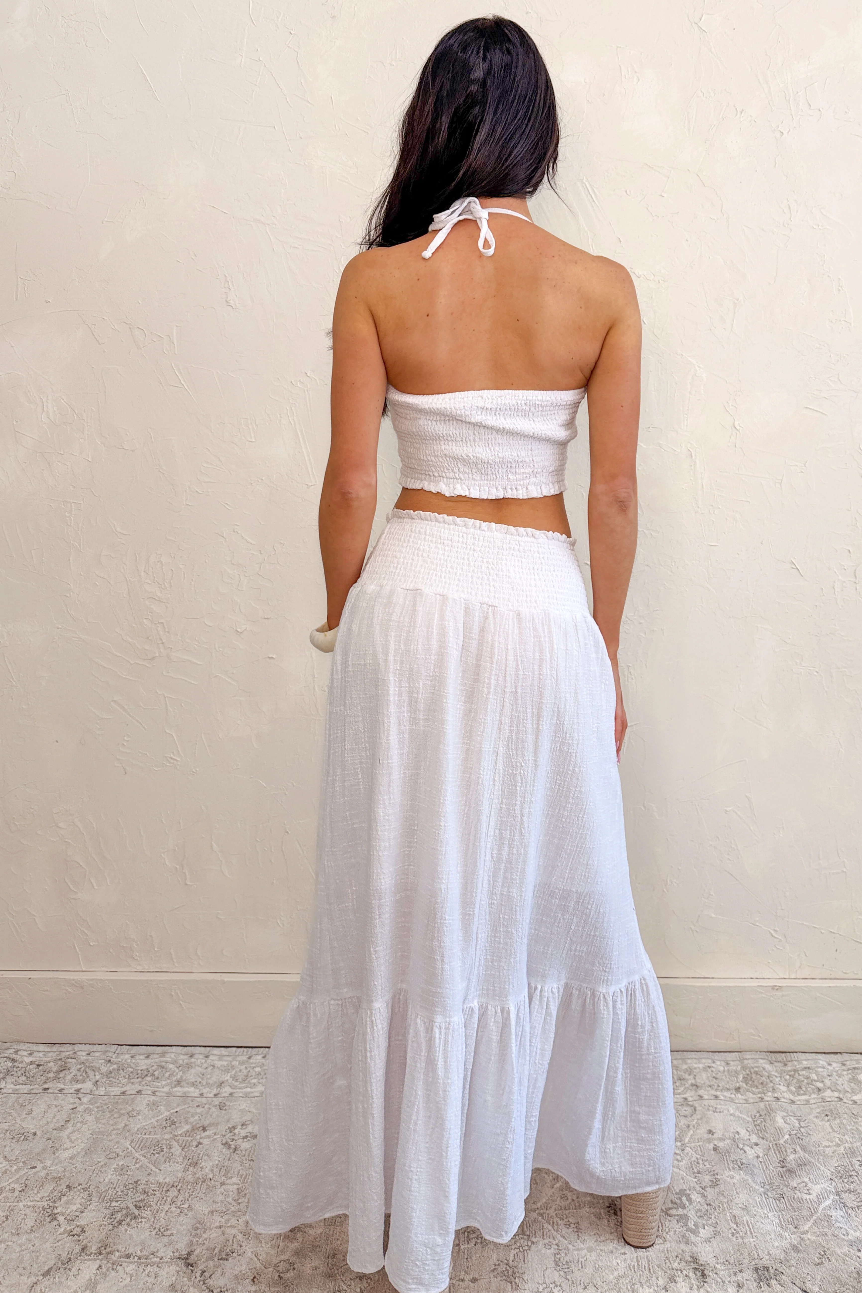 Made For Sunshine Halter Top And Maxi Skirt Set (White) - Image 7