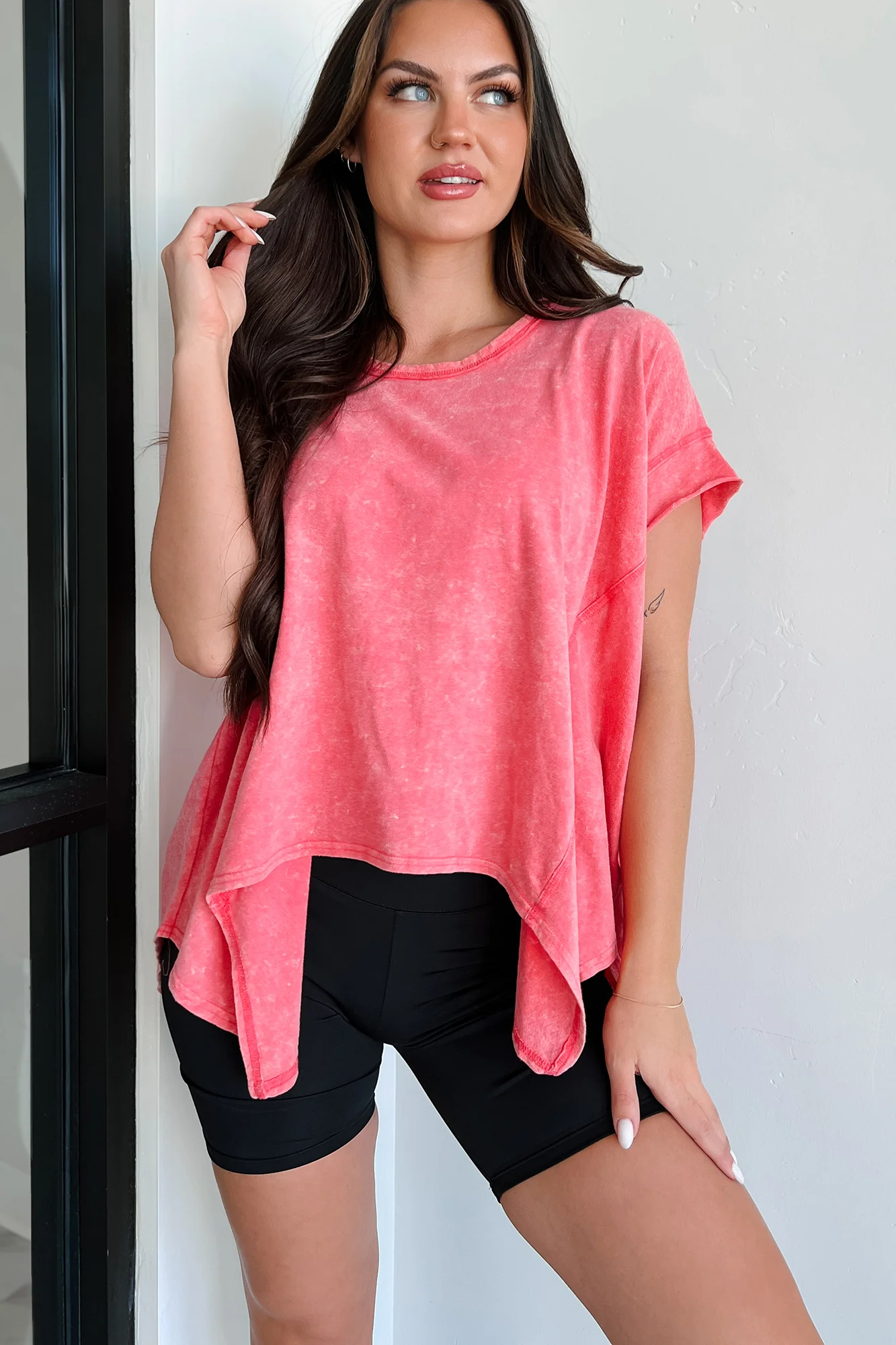 Madoc Mineral Wash Top (Hot Pink) - Image 6