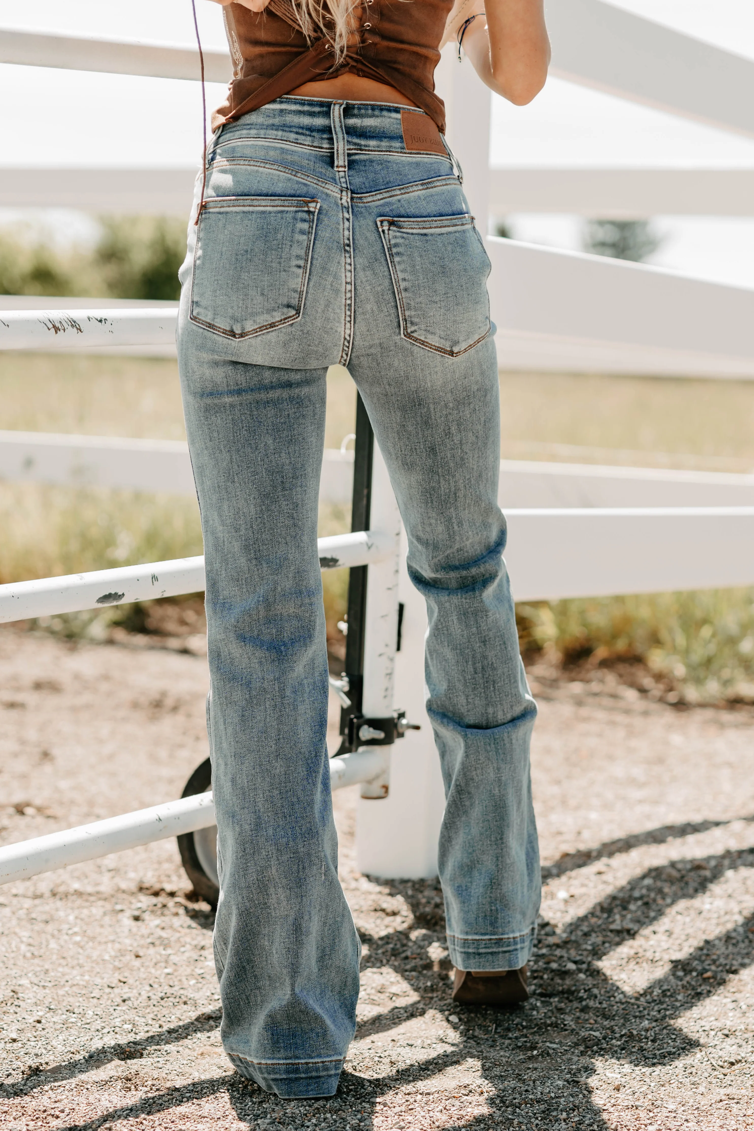 Mae High Rise Judy Blue Flare Jeans (Medium) - Image 12