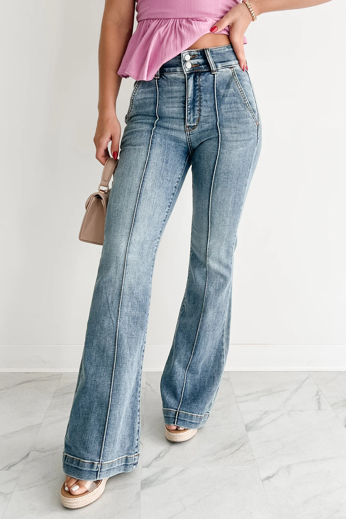 Mae High Rise Judy Blue Flare Jeans (Medium) - Image 3