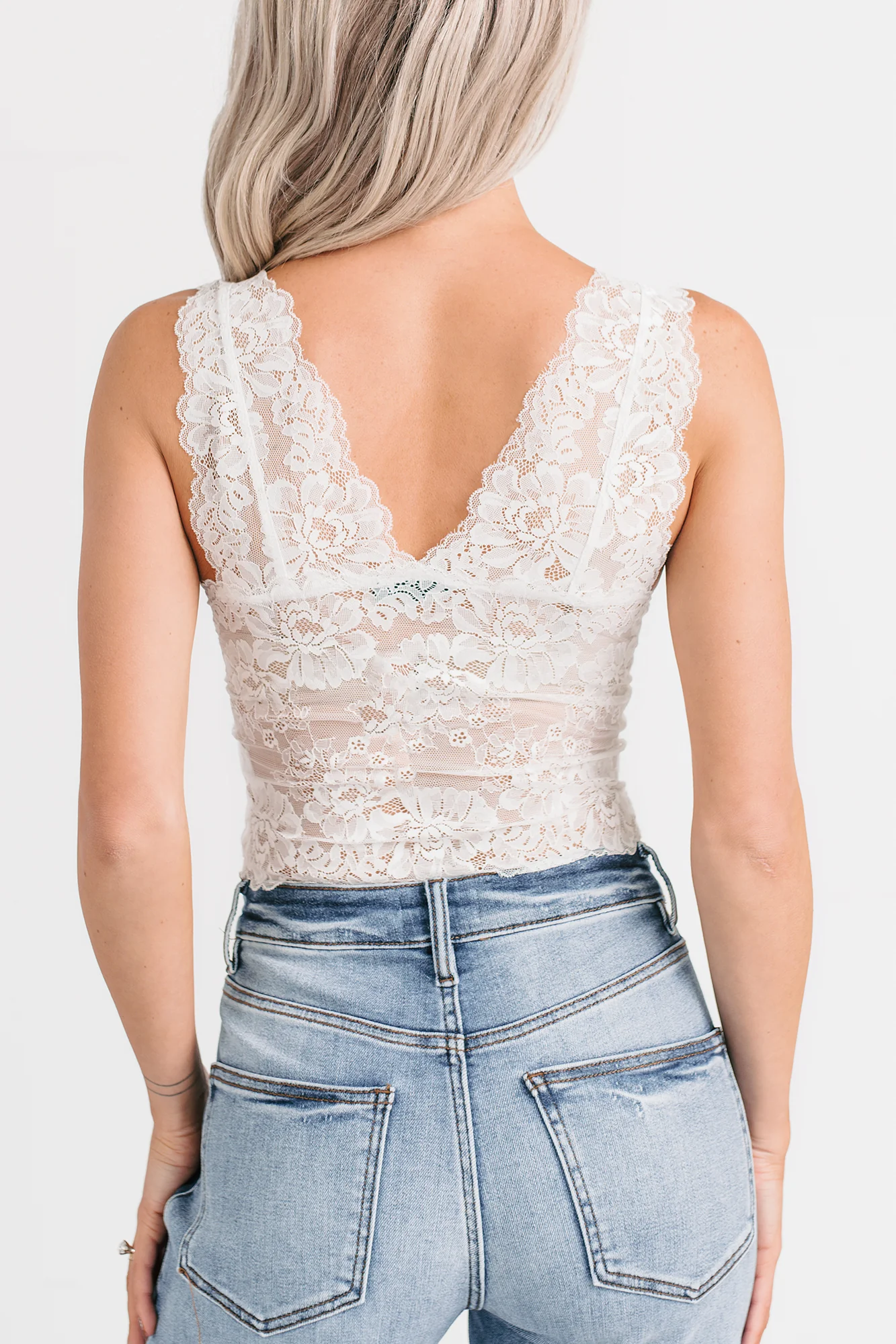 Make Me Blush Padded Lace Bralette (Ivory) - Image 3