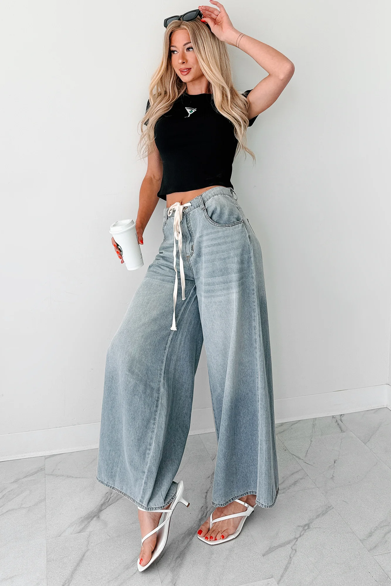 Marin Ombre Wide Leg NoaBoa Jeans (Denim Grey) - Image 10