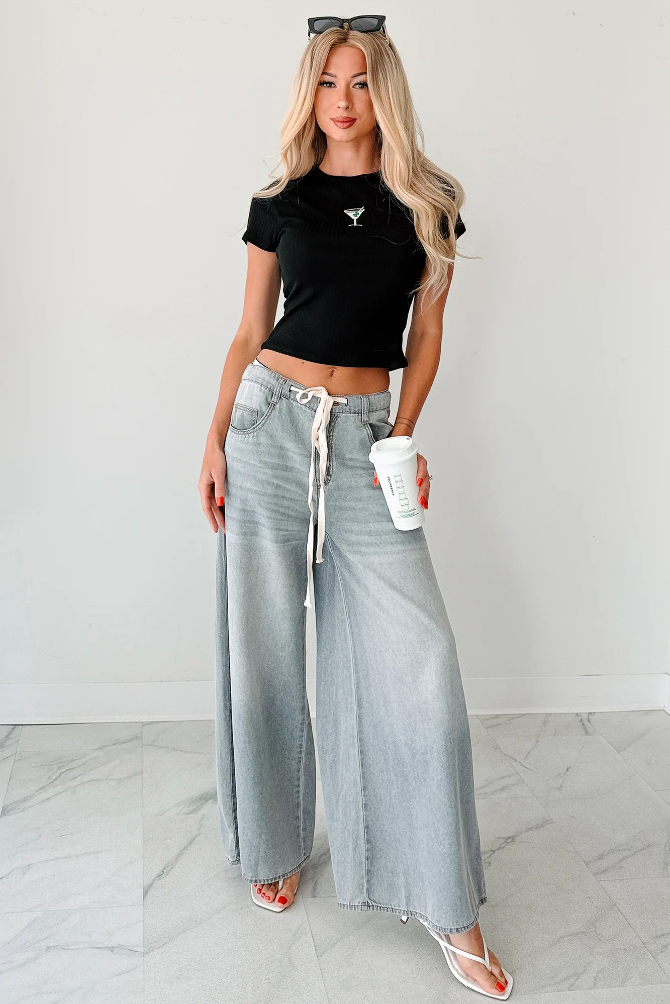 Marin Ombre Wide Leg NoaBoa Jeans (Denim Grey) - Image 12