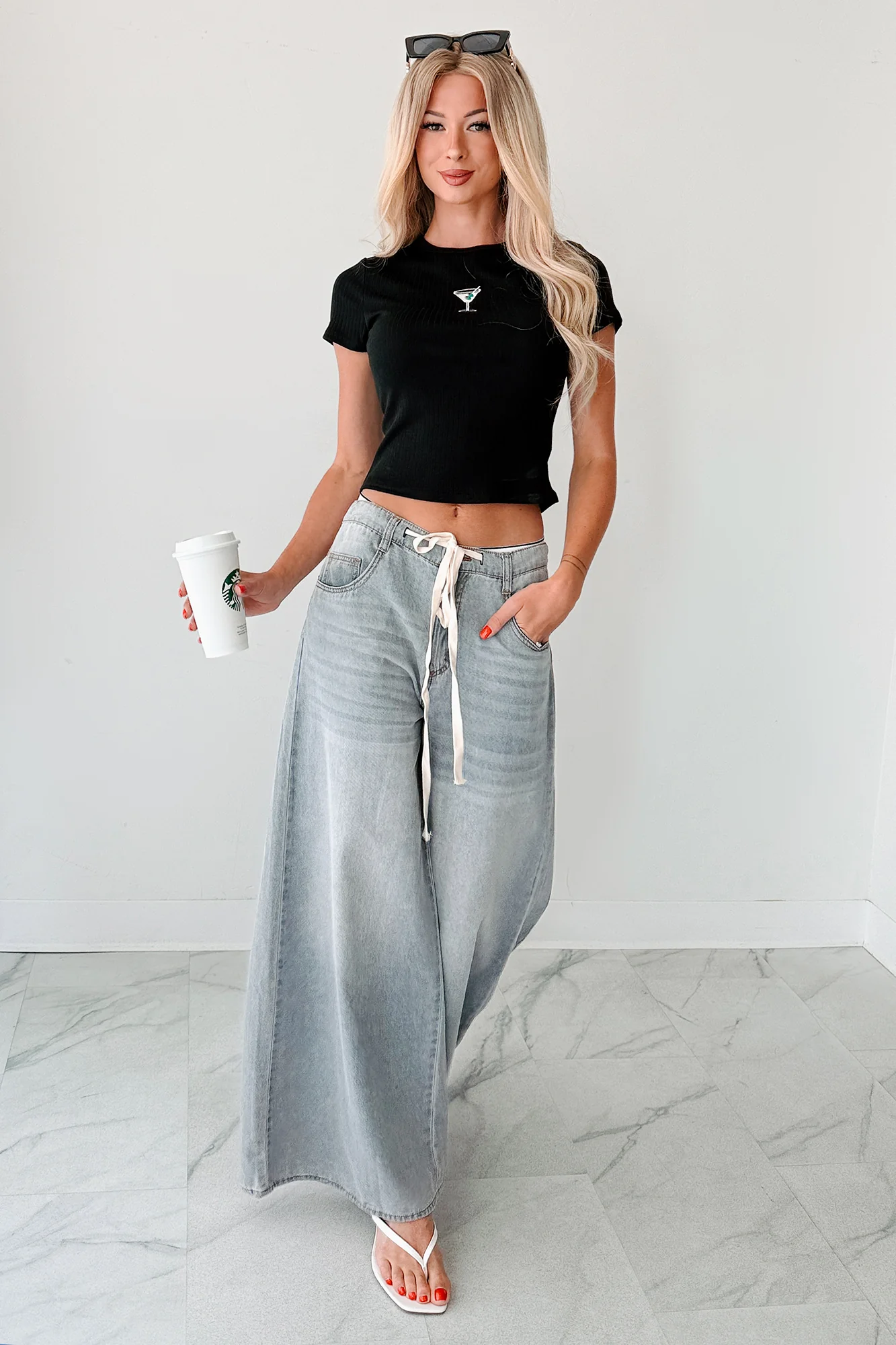 Marin Ombre Wide Leg NoaBoa Jeans (Denim Grey) - Image 13