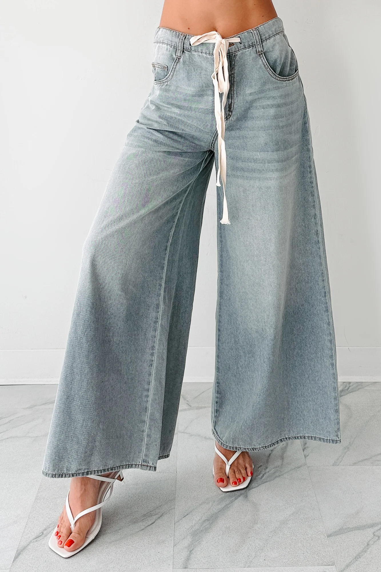 Marin Ombre Wide Leg NoaBoa Jeans (Denim Grey) - Image 7