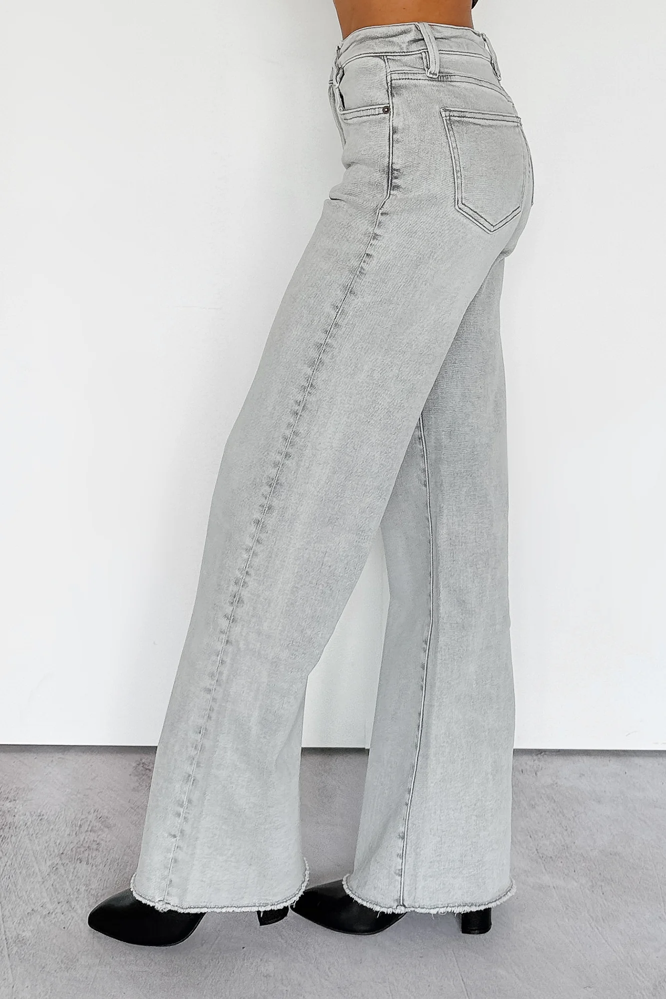 Maybrie Wide Leg Mica Denim Jeans (Platinum Grey) - Image 7