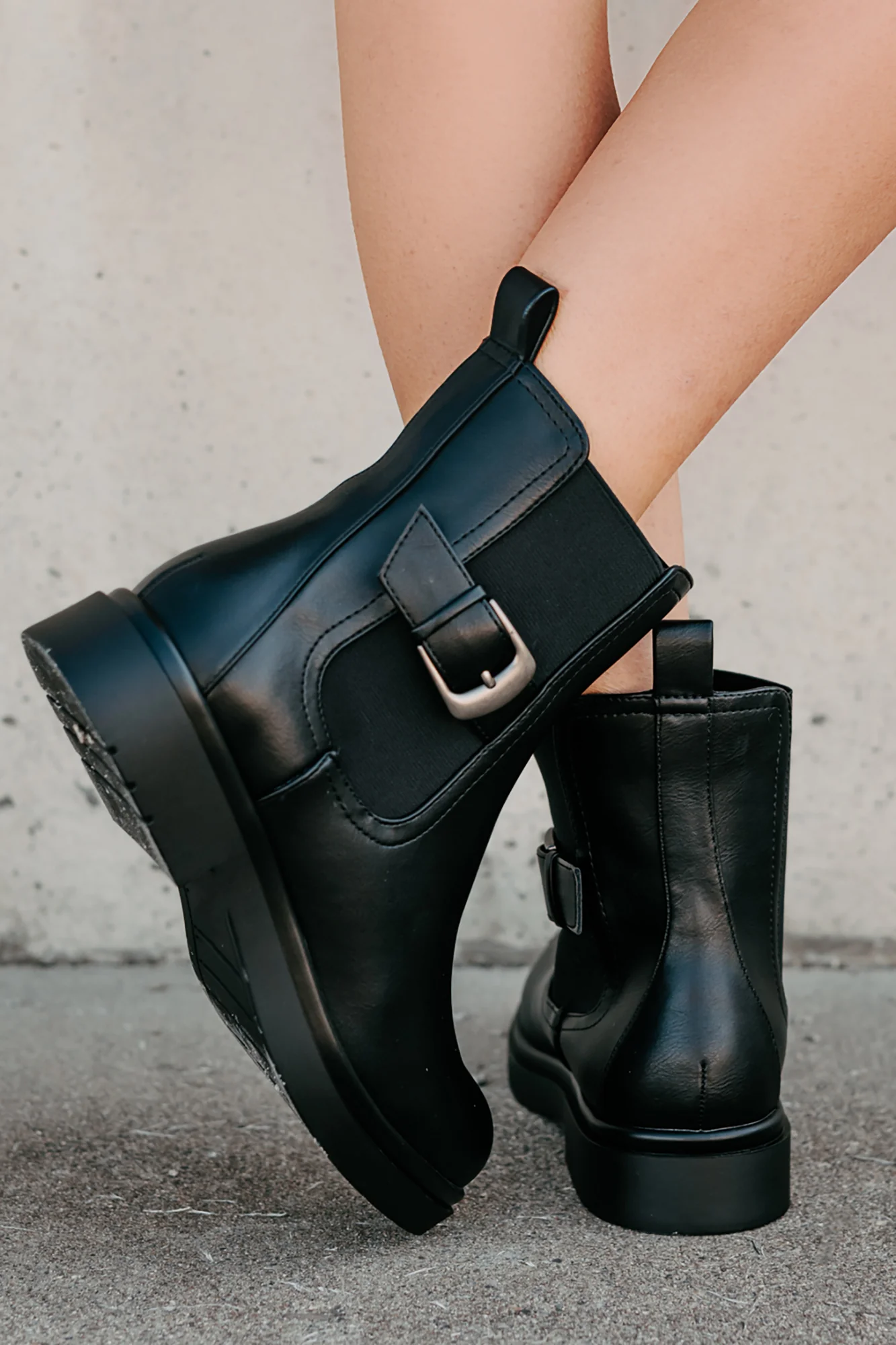 Me After You Platform Round Toe Booties (Black) - Image 2