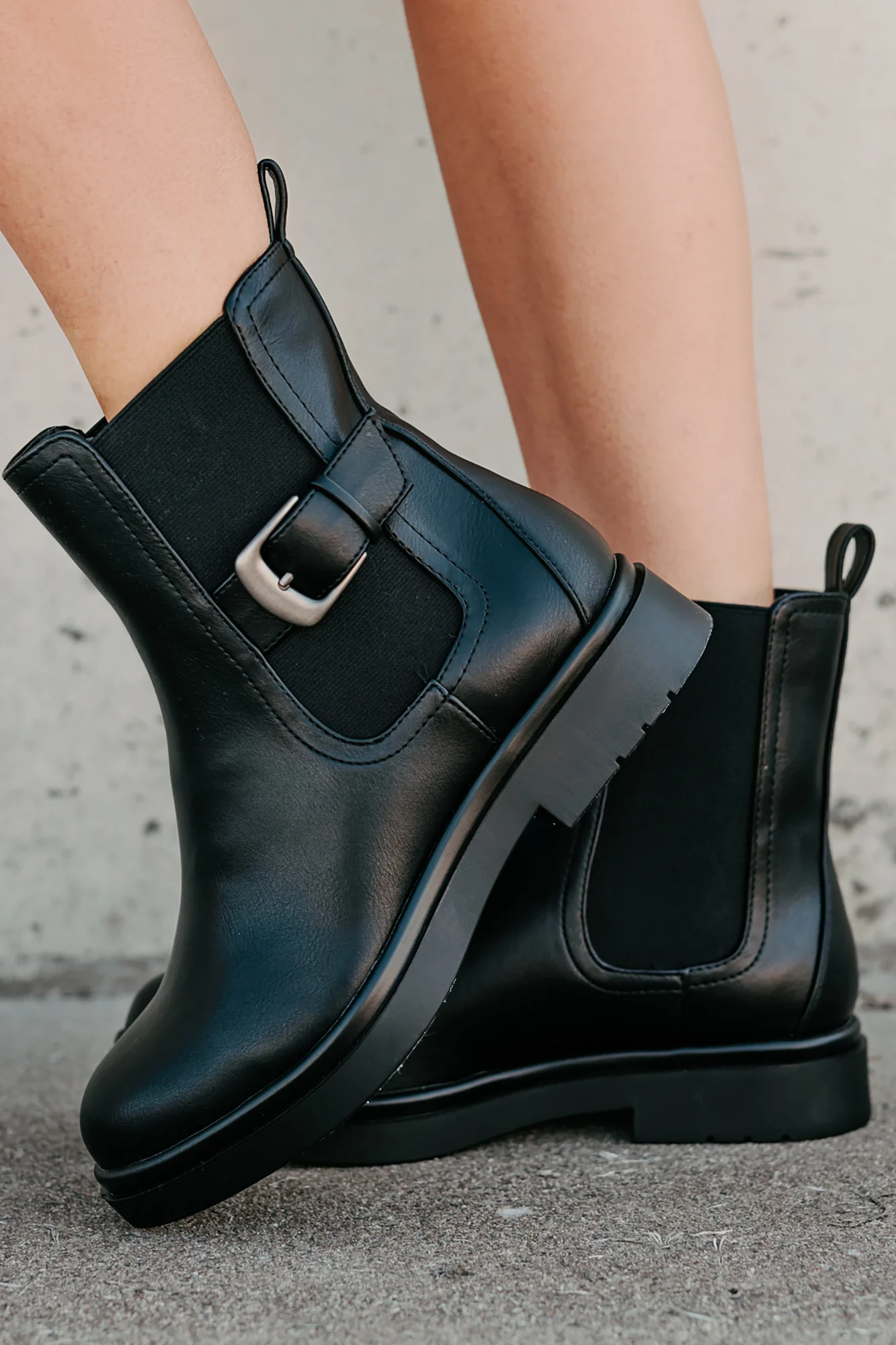 Me After You Platform Round Toe Booties (Black) - Image 4