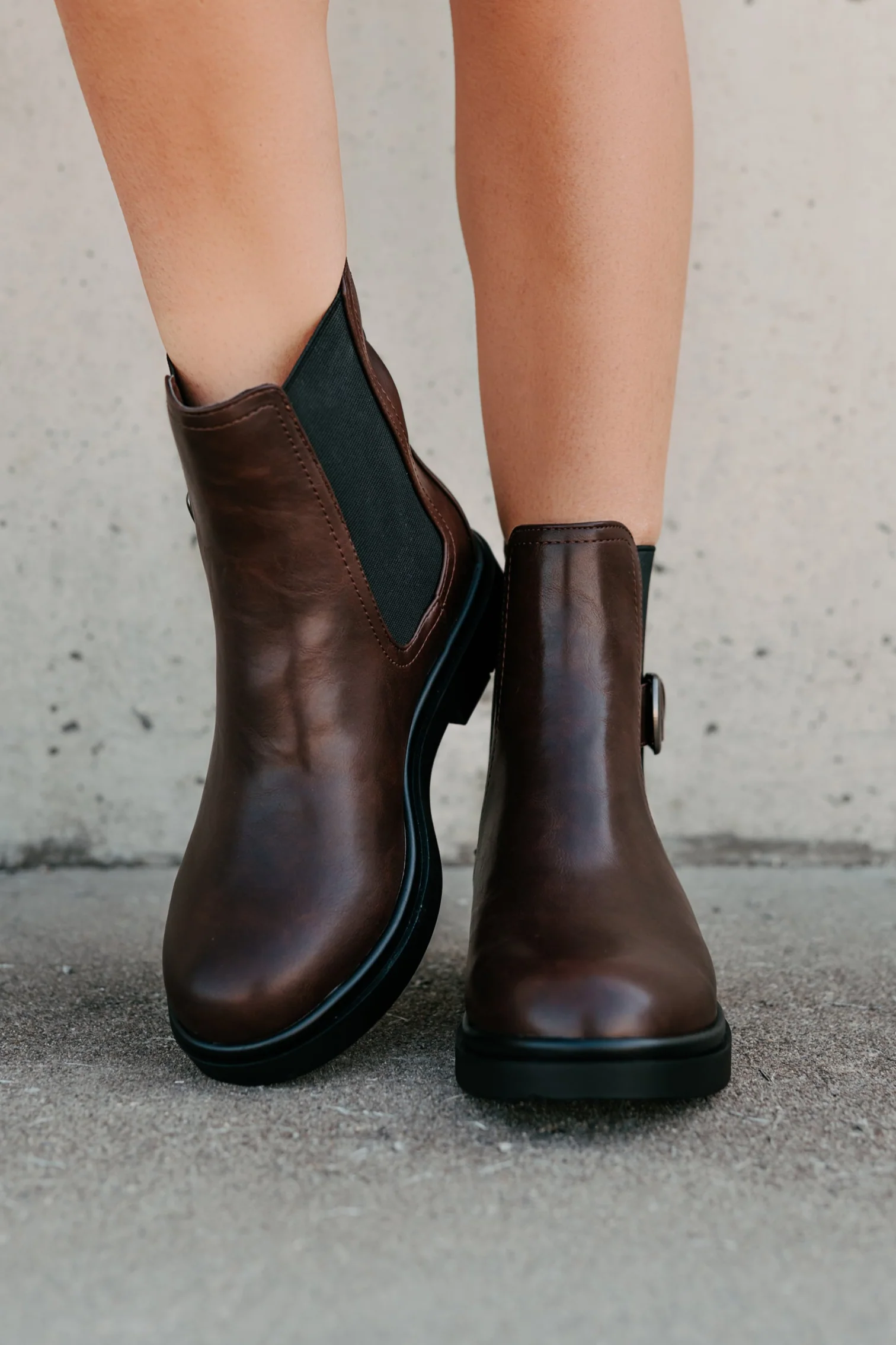 Me After You Platform Round Toe Booties (Brown) - Image 4