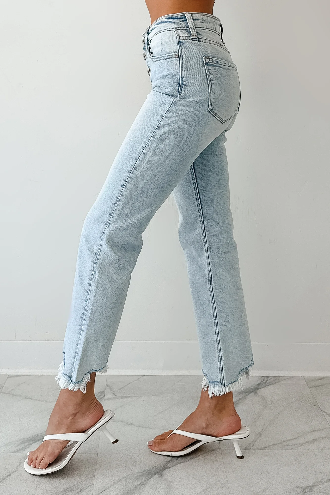 Melody High Rise Slim Straight KanCan Jeans (Acid) - Image 4