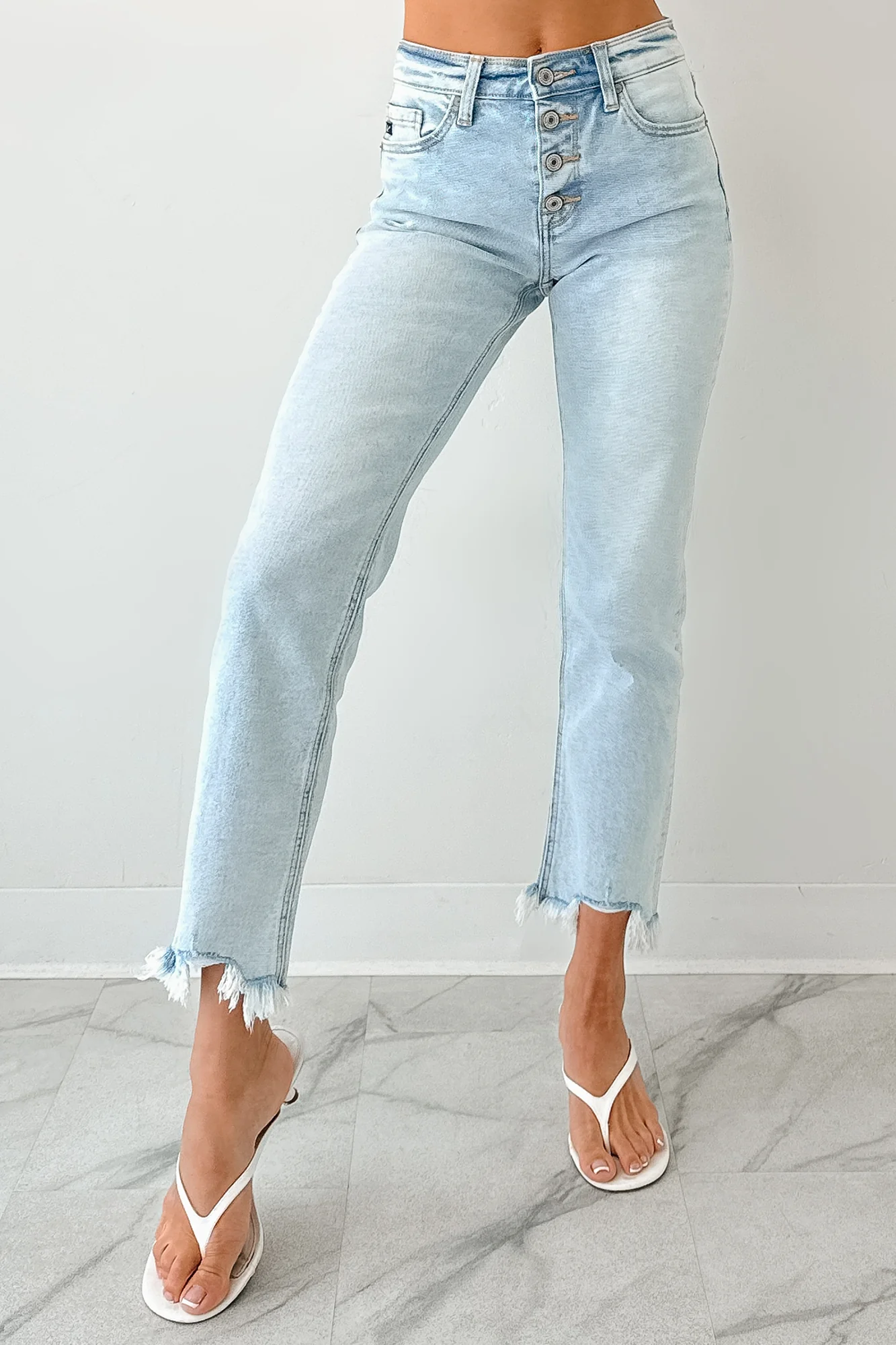 Melody High Rise Slim Straight KanCan Jeans (Acid) - Image 5