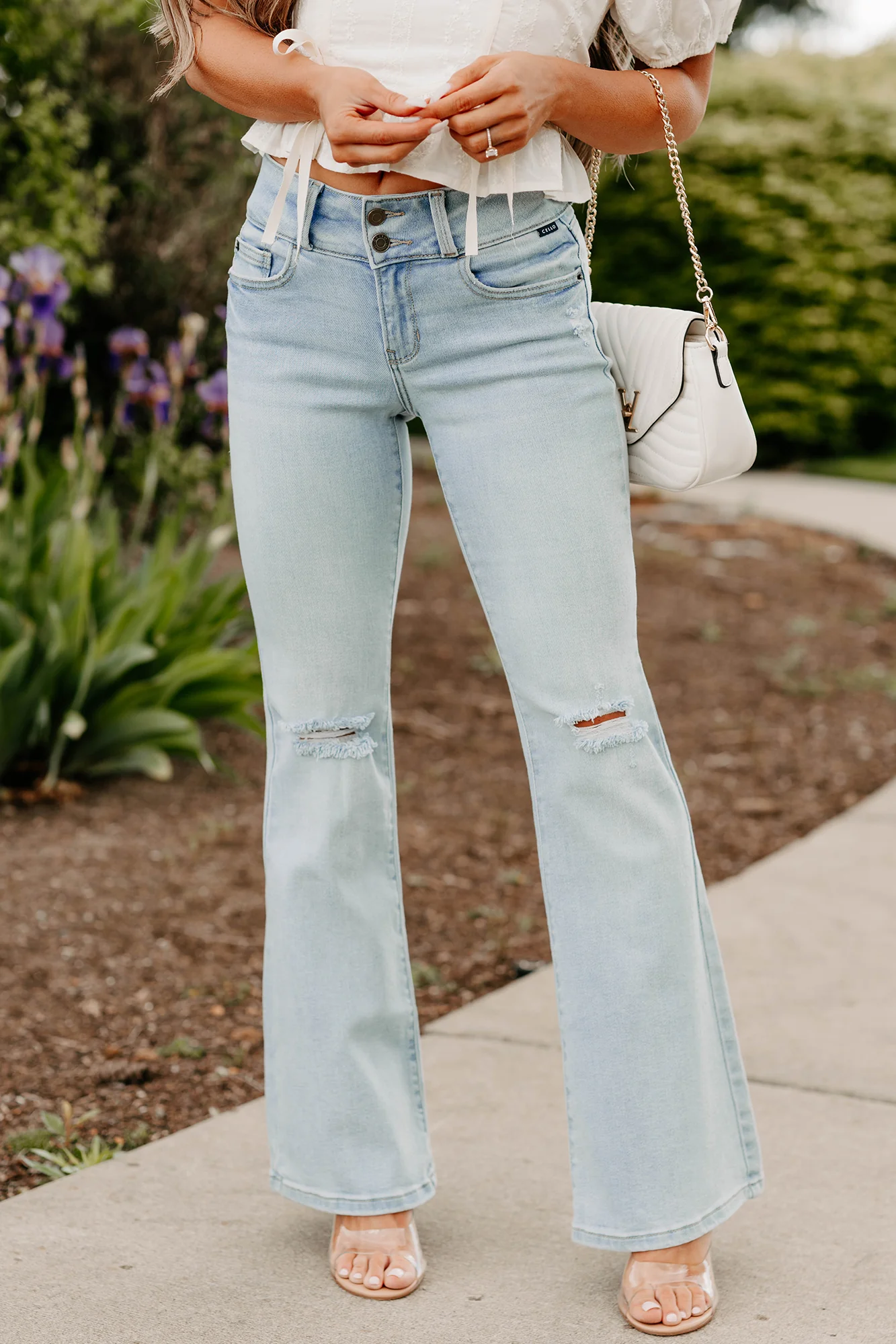 Michael Mid Rise Cello Flare Jeans (Light) - Image 19