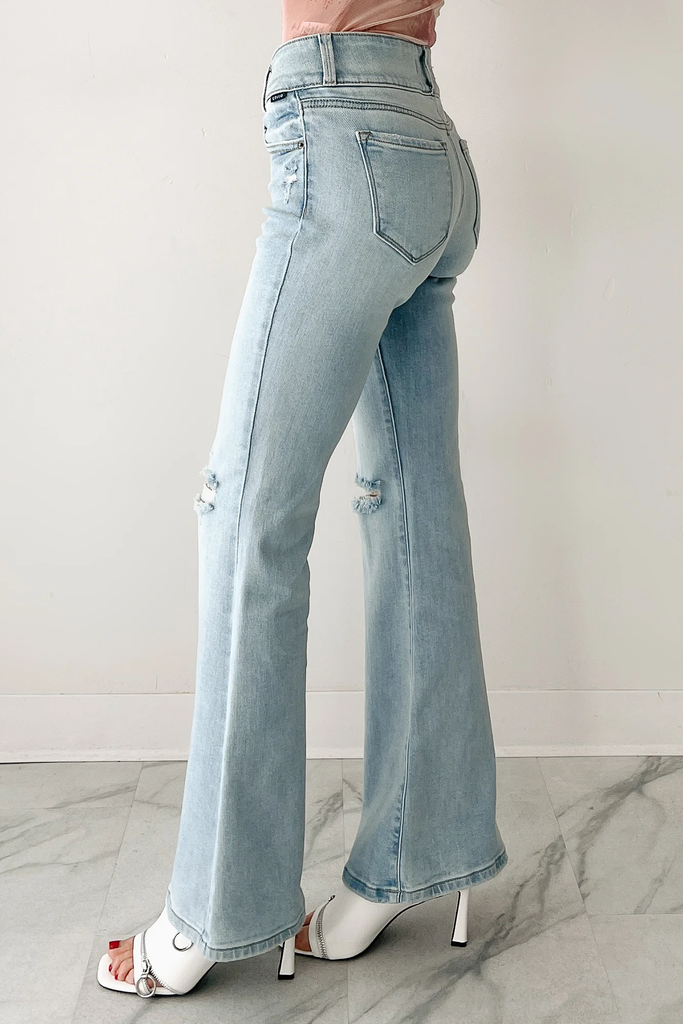 Michael Mid Rise Cello Flare Jeans (Light) - Image 7