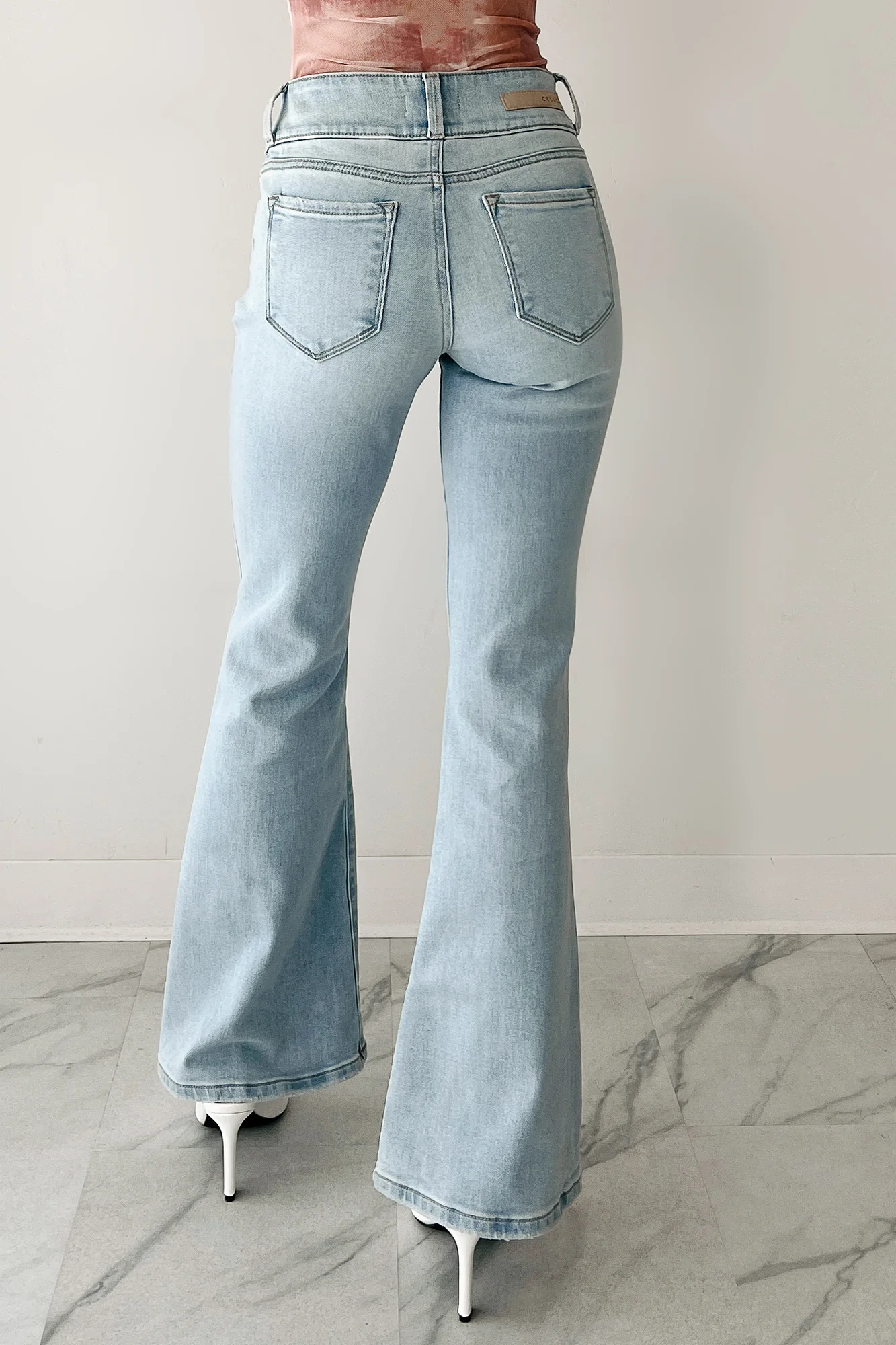 Michael Mid Rise Cello Flare Jeans (Light) - Image 8