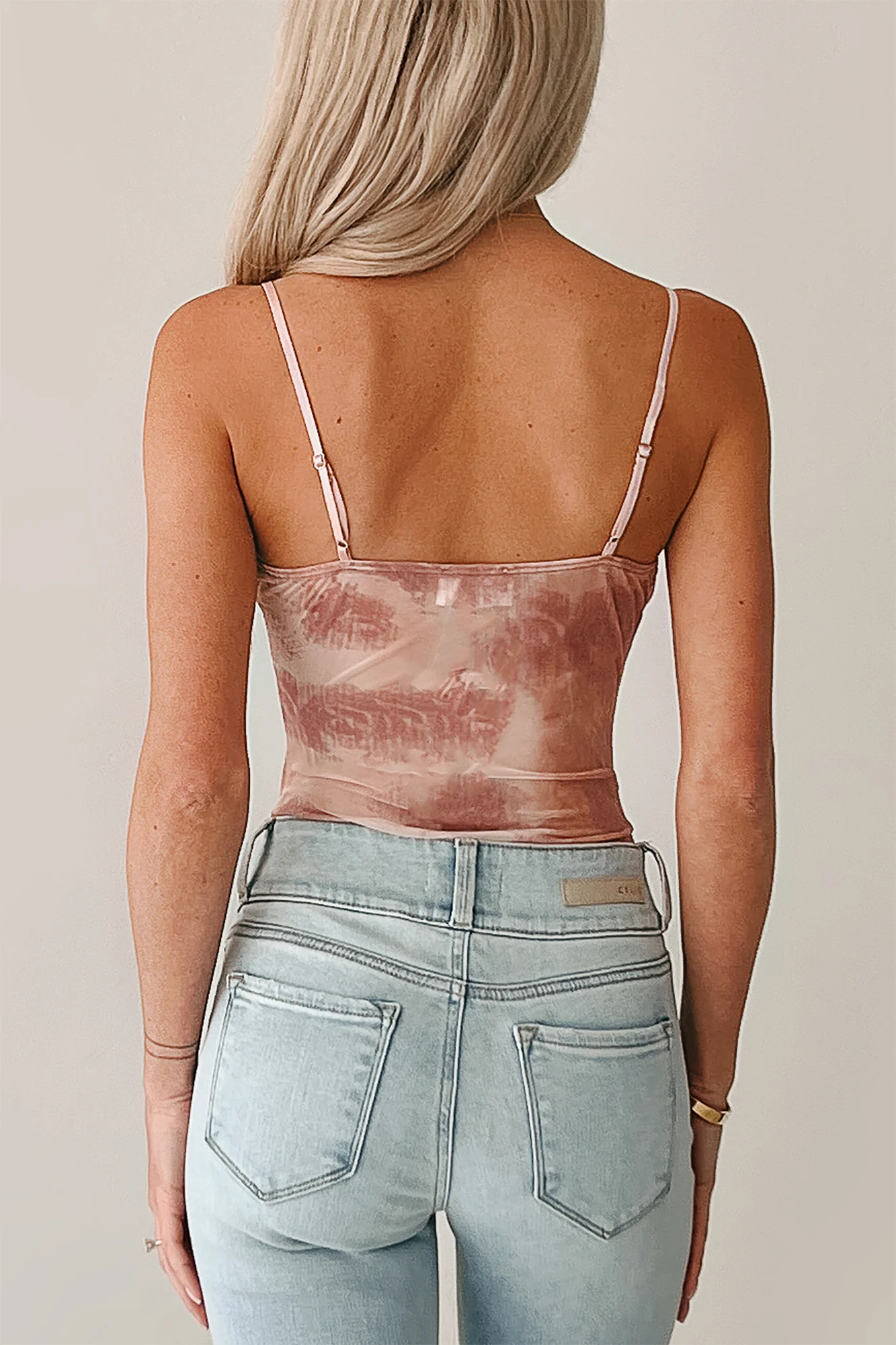 Midnight Playlist Sleeveless Mesh Bodysuit (Mauve) - Image 4