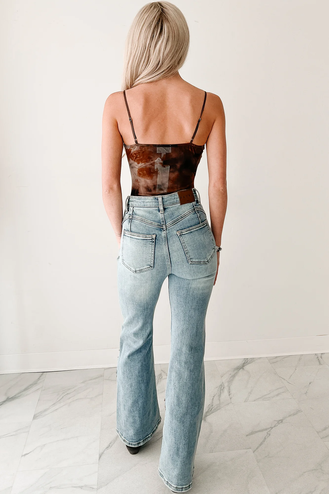 Midnight Playlist Sleeveless Mesh Bodysuit (Walnut) - Image 4