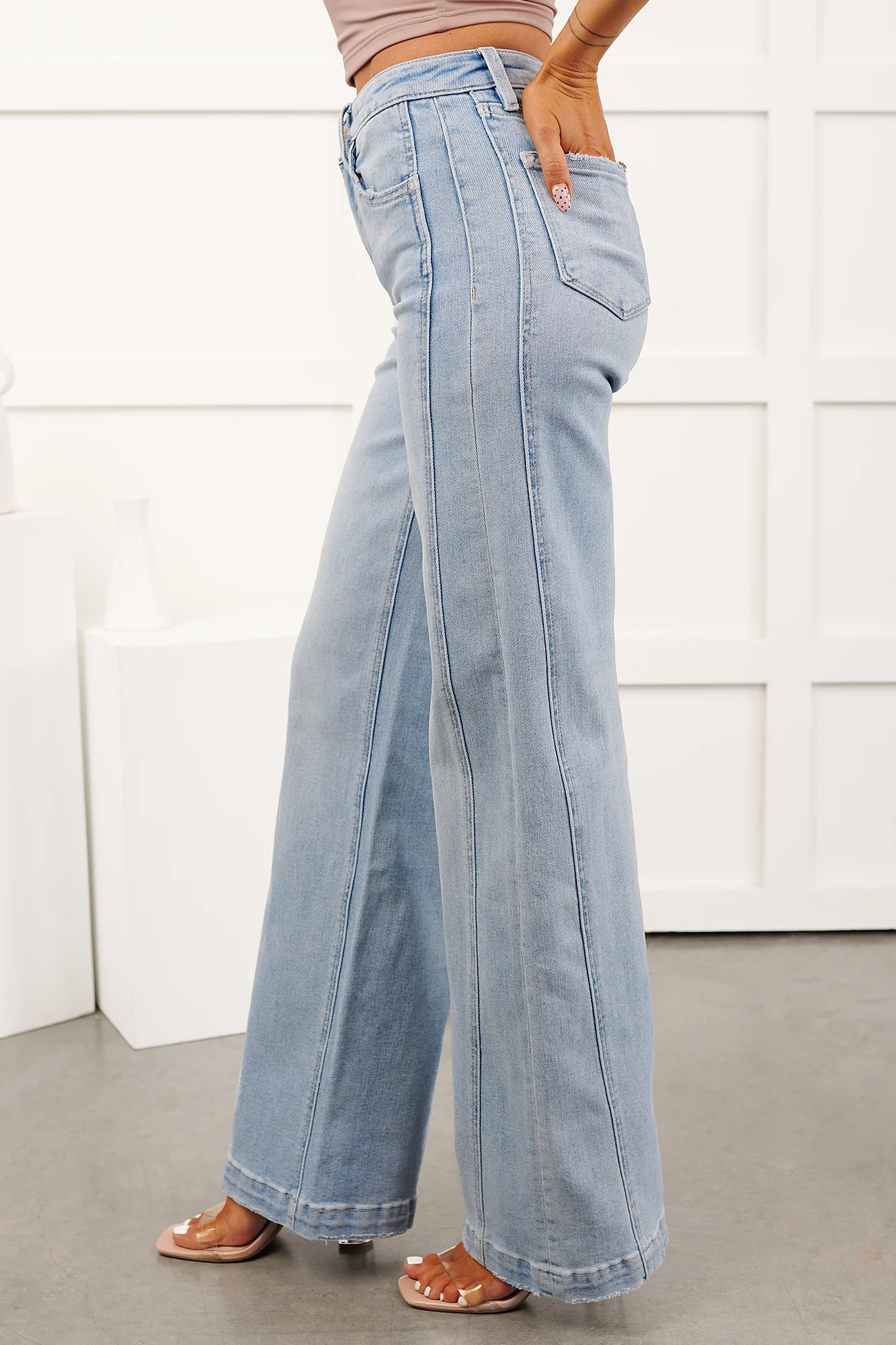 Mikel High Rise Wide Leg Vervet Jeans (Great Rapids) - Image 4