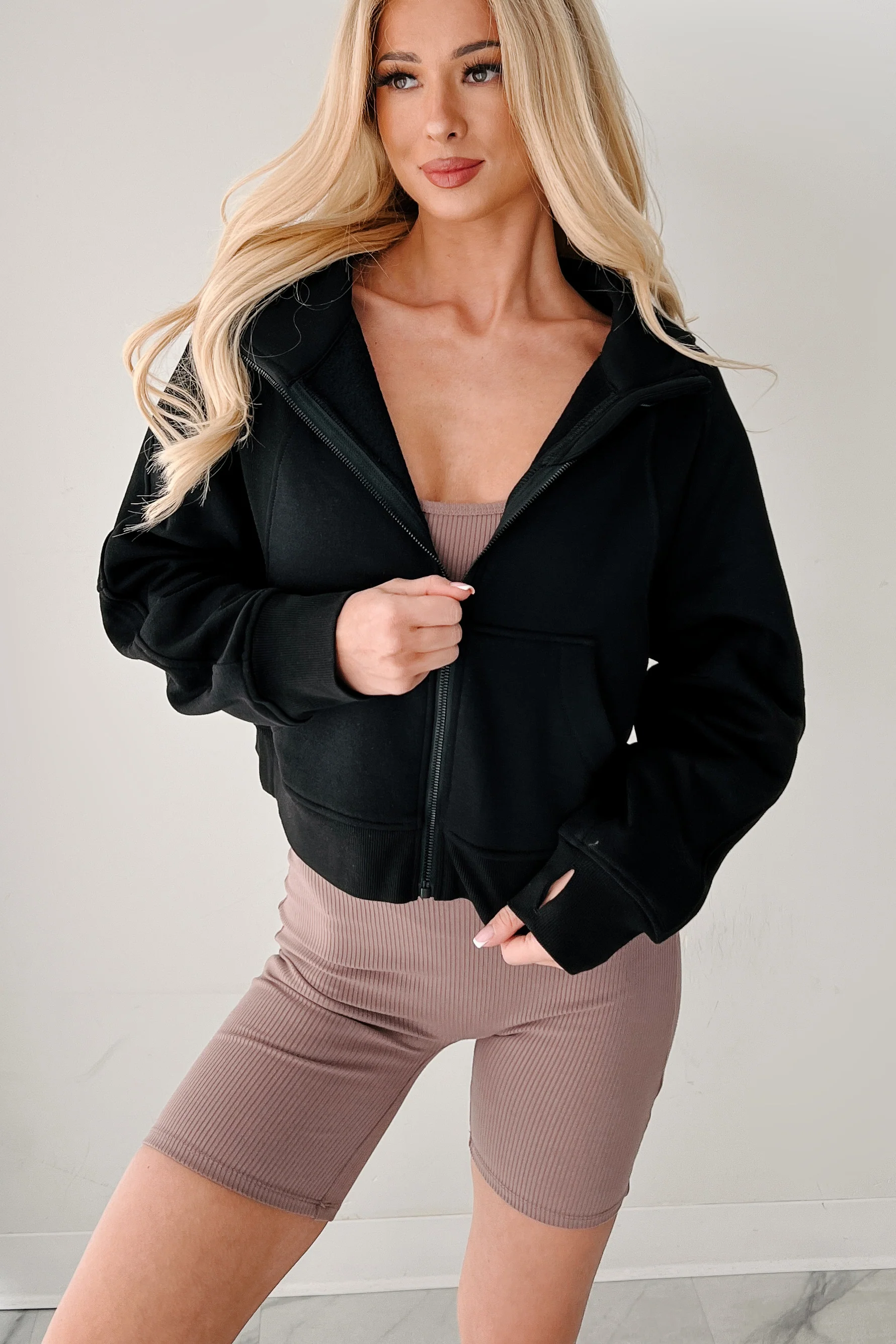 Miles Ahead Zip-Up Hoodie (Black) - Image 6