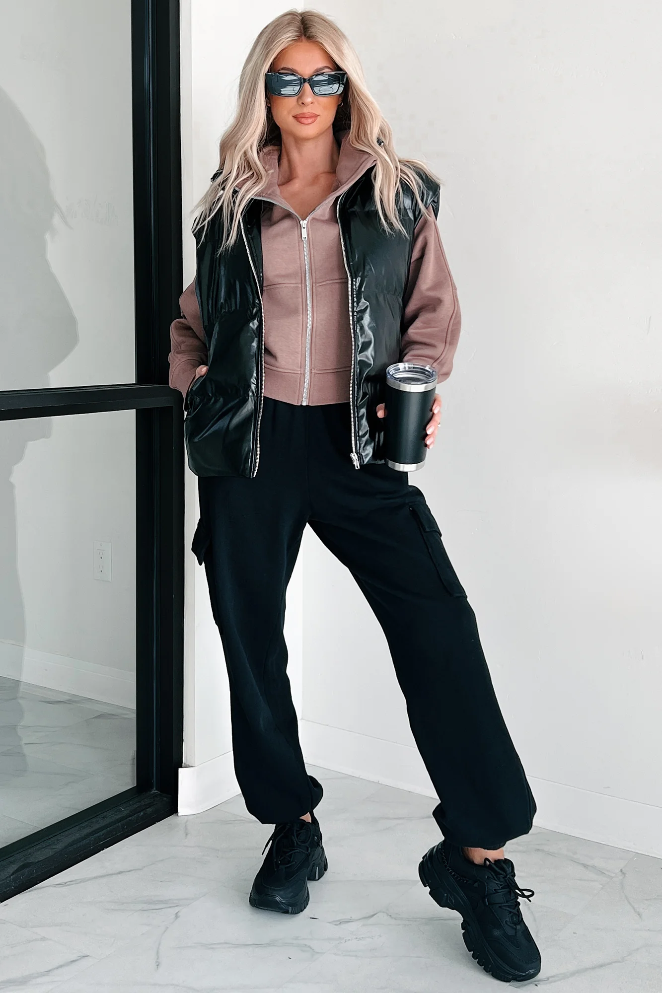 Miles Ahead Zip-Up Hoodie (Truffle) - Image 7