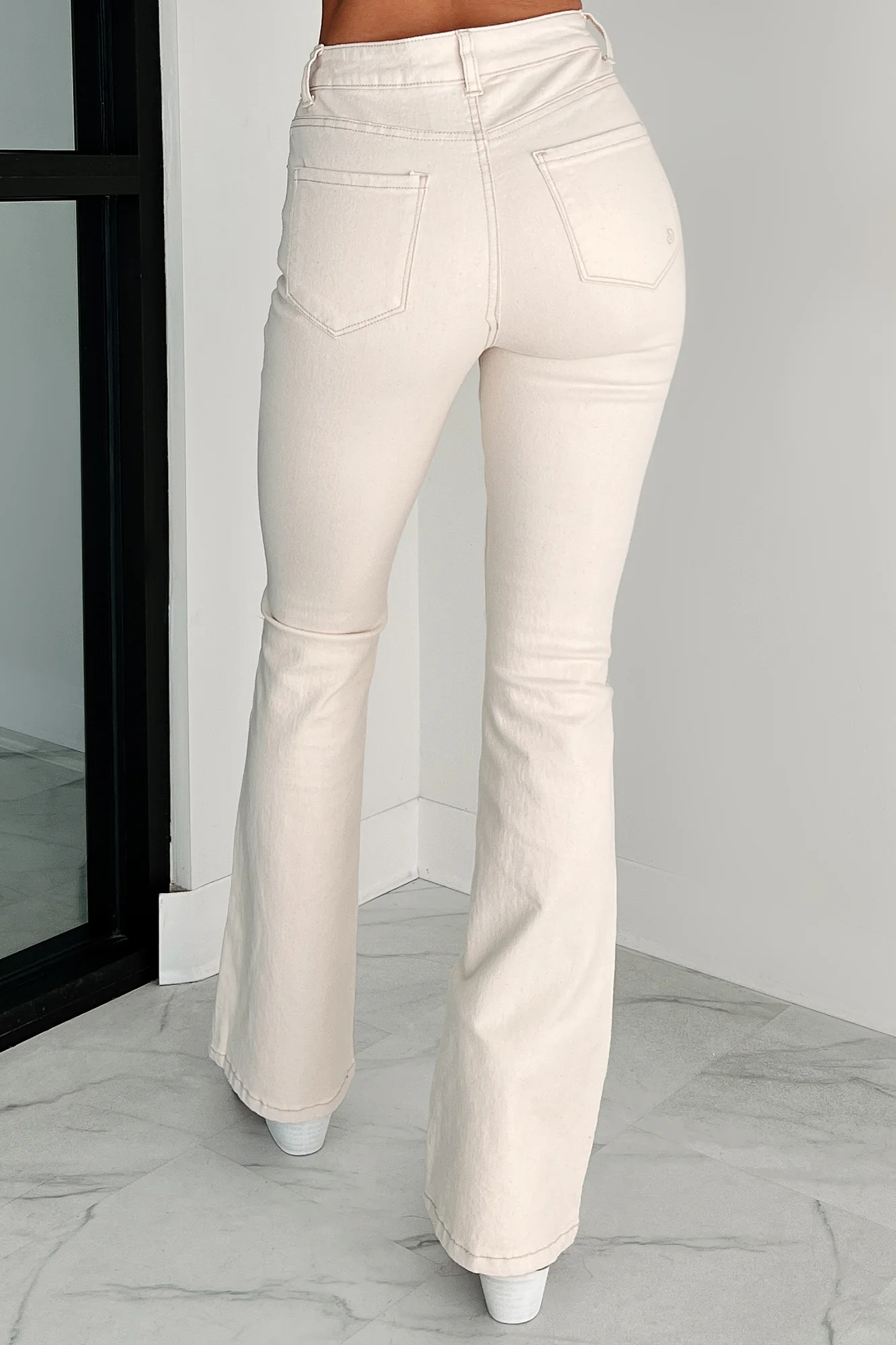 Minka High Rise Flare Indigo Reign Jeans (Khaki) - Image 11