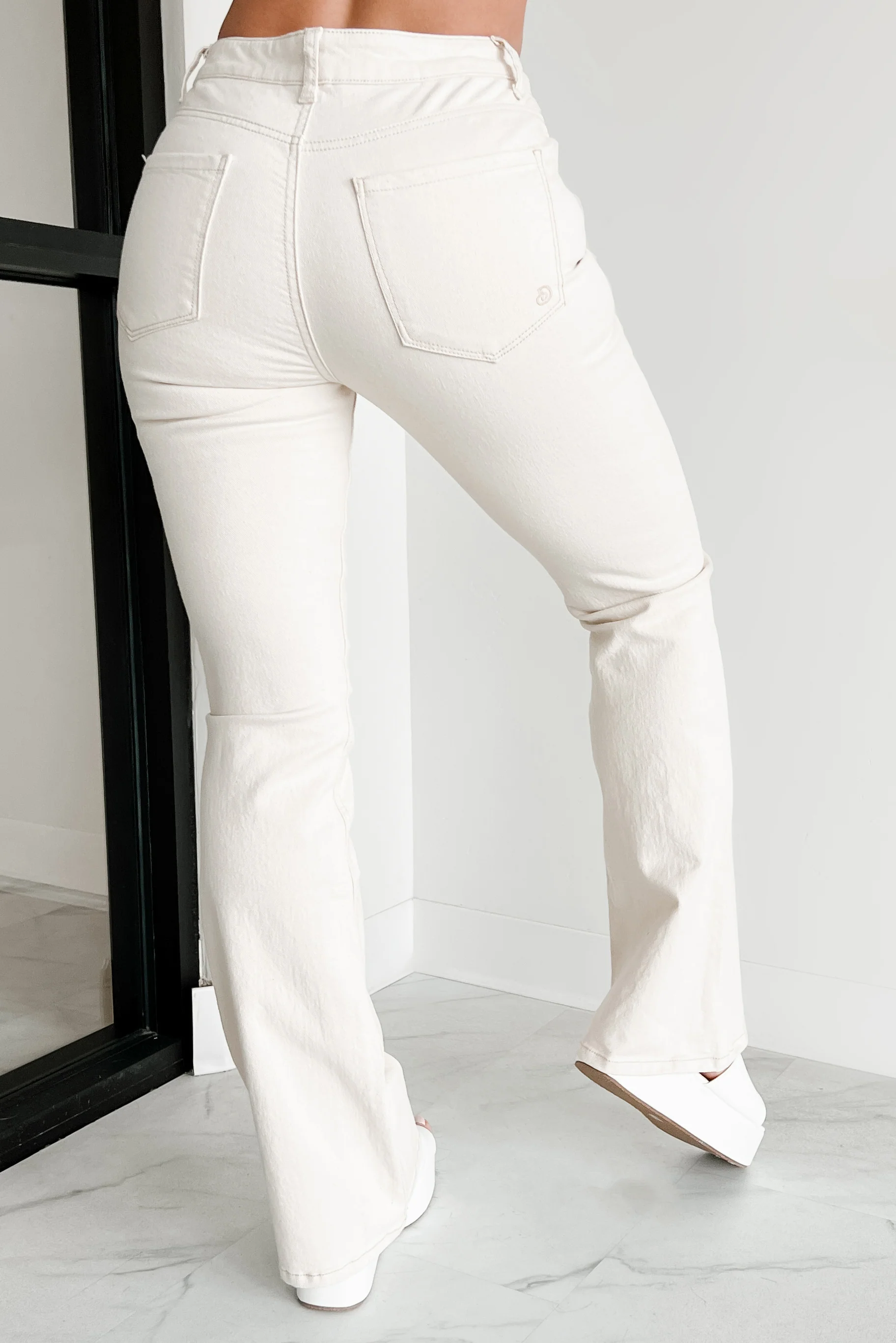 Minka High Rise Flare Indigo Reign Jeans (Khaki) - Image 7