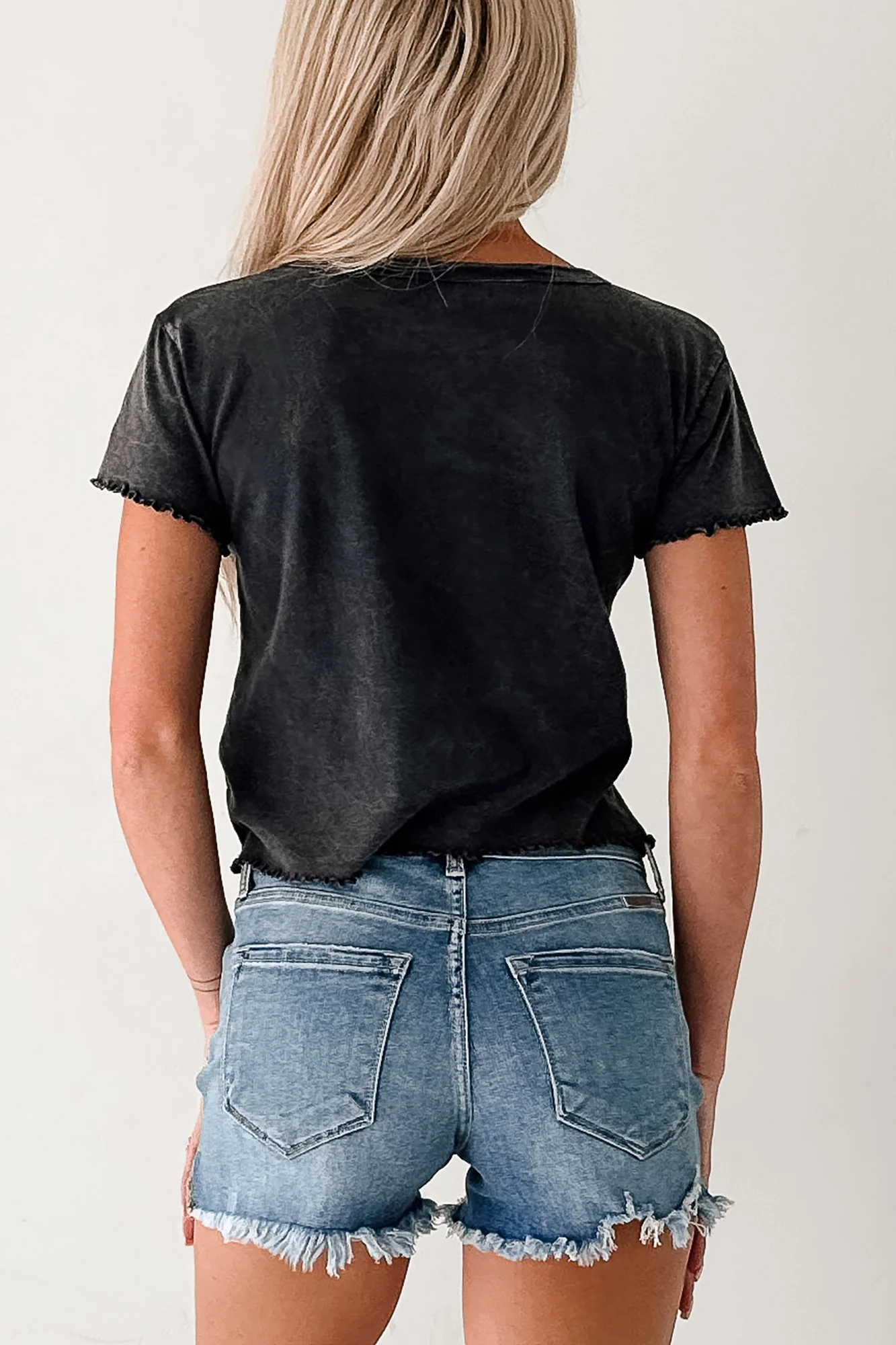 "Mon Amour" Acid Wash Graphic Top (Charcoal) - Image 5